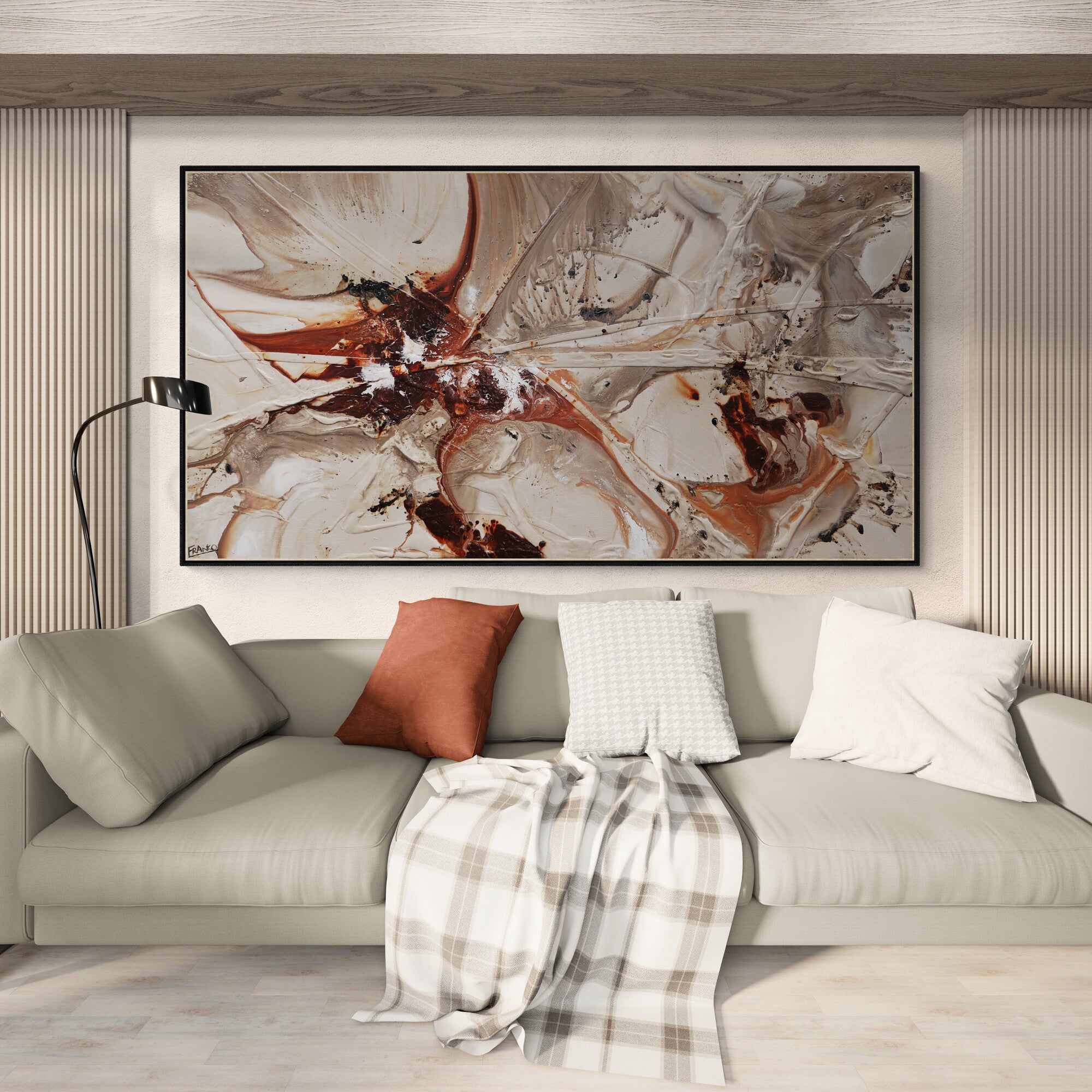 The Almond Principle 190cm x 100cm Malt Rusts Browns Textured Abstract Painting (SOLD)-Abstract-[Franko_Artist]-[Australian_artist]-[Gold_Coast]-[Brisbane]-[modern]-[contemporary]-[original]-[Large_artwork]-[The_Block]-[Dream_Homes]-[ideas]-[Grand_Designs]-[Art_Lover]-Franklin Art Studio