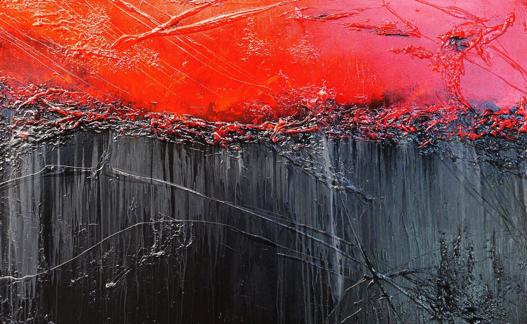 Constantly Red 160cm x 100cm Red Black Textured Abstract Painting (SOLD)-Abstract-[Franko_Artist]-[Australian_artist]-[Gold_Coast]-[Brisbane]-[modern]-[contemporary]-[original]-[Large_artwork]-Franklin Art Studio