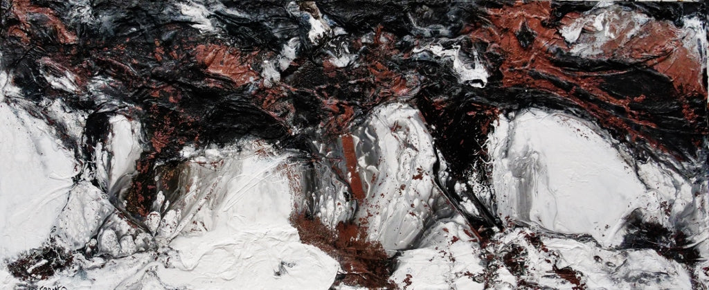 Copper Intent 240cm x 100cm Copper Black White Textured Abstract Painting (SOLD)-Abstract-[Franko_Artist]-[Australian_artist]-[Gold_Coast]-[Brisbane]-[modern]-[contemporary]-[original]-[Large_artwork]-Franklin Art Studio