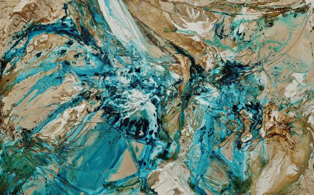Creamed Honey 160cm x 100cm Green Brown Textured Abstract Painting (SOLD)-Abstract-[Franko_Artist]-[Australian_artist]-[Gold_Coast]-[Brisbane]-[modern]-[contemporary]-[original]-[Large_artwork]-Franklin Art Studio