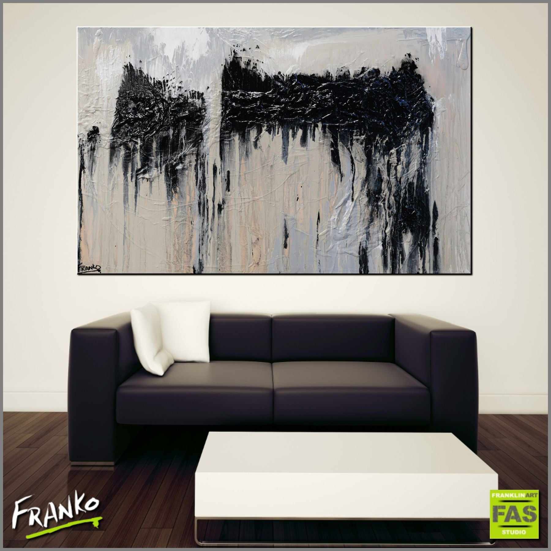 Creamy Grey 160cm x 100cm Grey Black Cream Textured Abstract Painting (SOLD)-Abstract-[Franko_Artist]-[Australian_artist]-[Gold_Coast]-[Brisbane]-[modern]-[contemporary]-[original]-[Large_artwork]-[The_Block]-[Dream_Homes]-[ideas]-[Grand_Designs]-[Art_Lover]-Franklin Art Studio