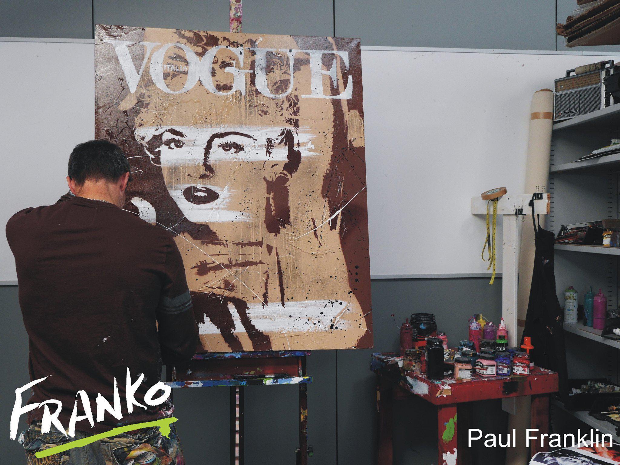 Creamy Vogue 120cm x 100cm Madonna Pop Art Painting (SOLD)-urban pop-[Franko_Artist]-[The_Block]-[Dream_Homes]-[ideas]-[Grand_Designs]-[Art_Lover]-Franklin Art Studio