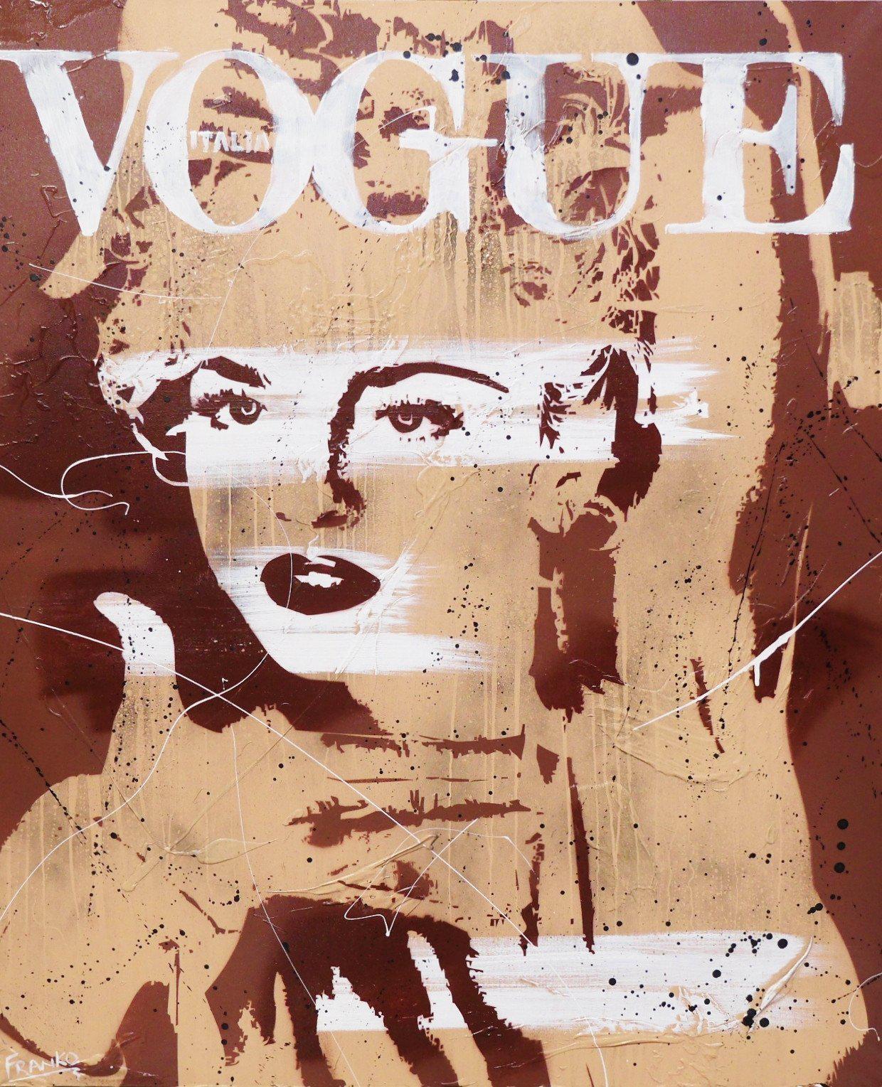 Creamy Vogue 120cm x 100cm Madonna Pop Art Painting (SOLD)-urban pop-[Franko_Artist]-[Australian_artist]-[Gold_Coast]-[Brisbane]-[modern]-[contemporary]-[original]-[Large_artwork]-Franklin Art Studio