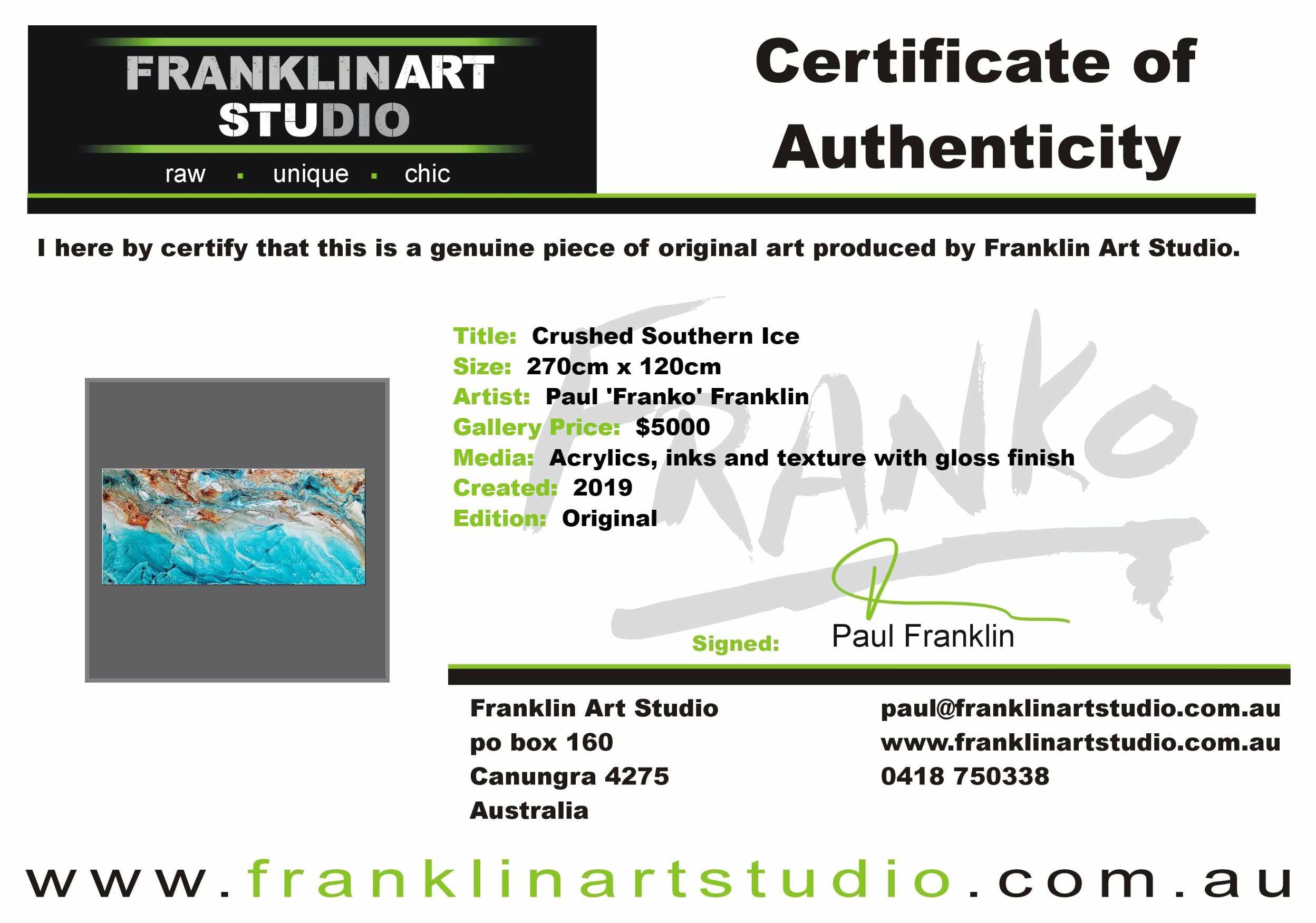 Crushed Southern Ice 270cm x 120cm Turquoise Cream Textured Abstract Painting (SOLD)-Abstract-[Franko_Artist]-[The_Block]-[Dream_Homes]-[ideas]-[Grand_Designs]-[Art_Lover]-Franklin Art Studio