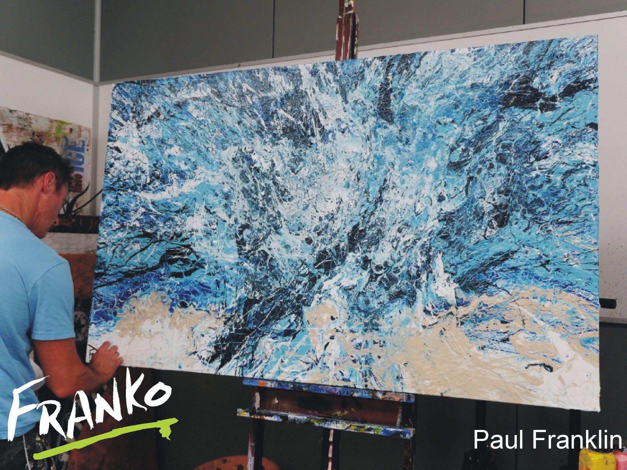 Dangerous Blue 160cm x 100cm Blue Abstract Painting (SOLD)-abstract-[Franko_Artist]-[The_Block]-[Dream_Homes]-[ideas]- [Grand_Designs]-Franklin Art Studio