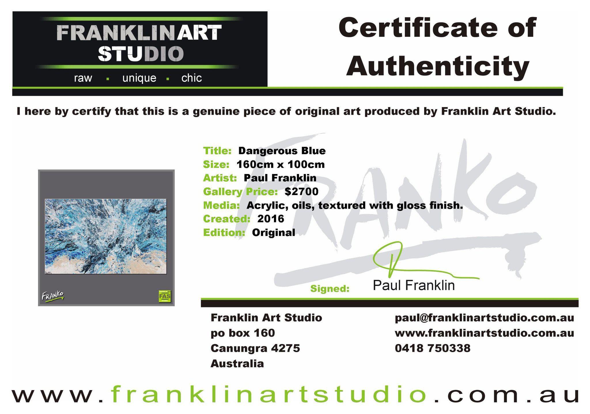 Dangerous Blue 160cm x 100cm Blue Abstract Painting (SOLD)-abstract-[Franko_Artist]-[The_Block]-[Dream_Homes]-[ideas]-[Grand_Designs]-[Art_Lover]-Franklin Art Studio