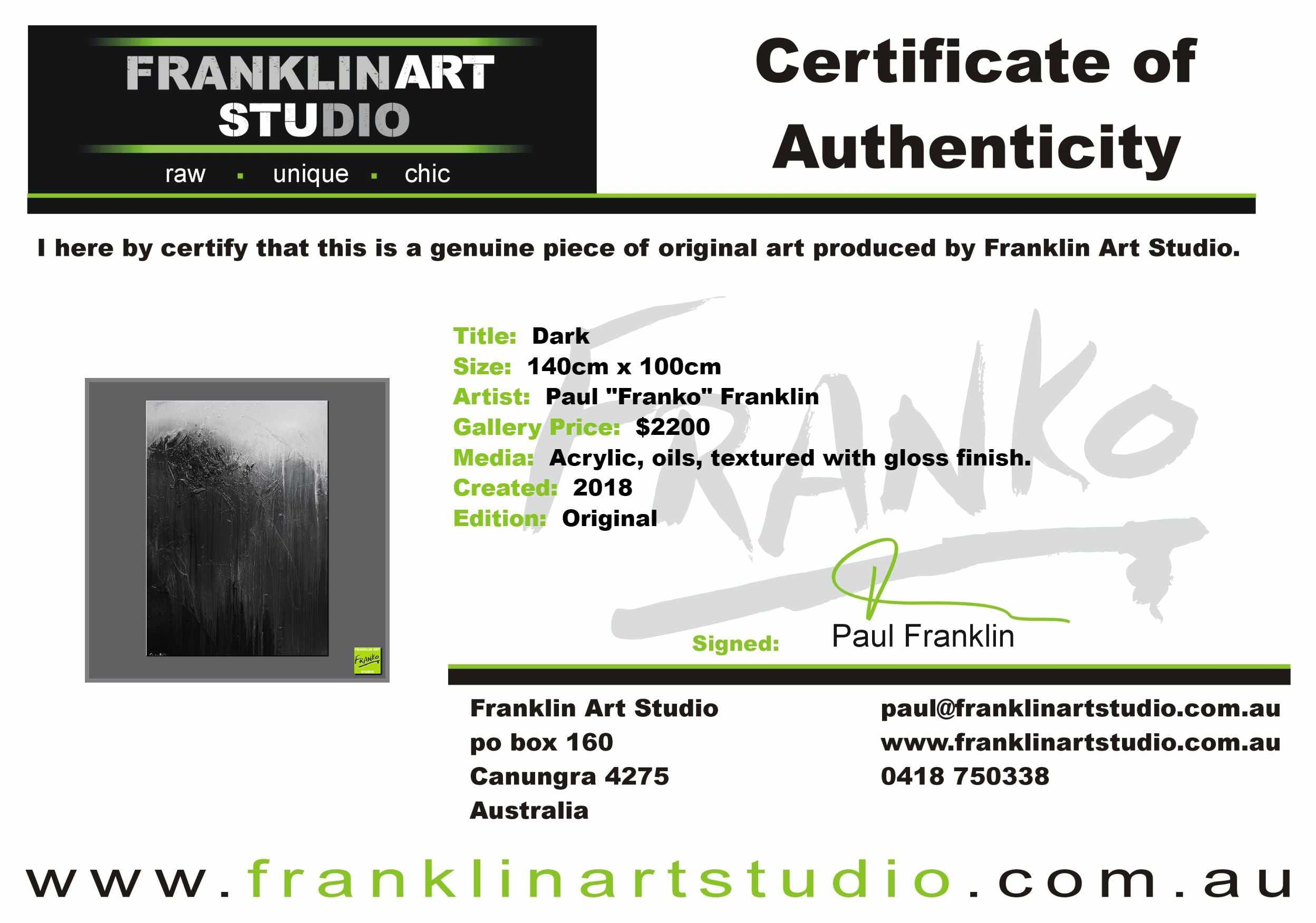 Dark 140cm x 100cm Black Grey Textured Abstract Painting (SOLD)-Abstract-[Franko_Artist]-[The_Block]-[Dream_Homes]-[ideas]-[Grand_Designs]-[Art_Lover]-Franklin Art Studio