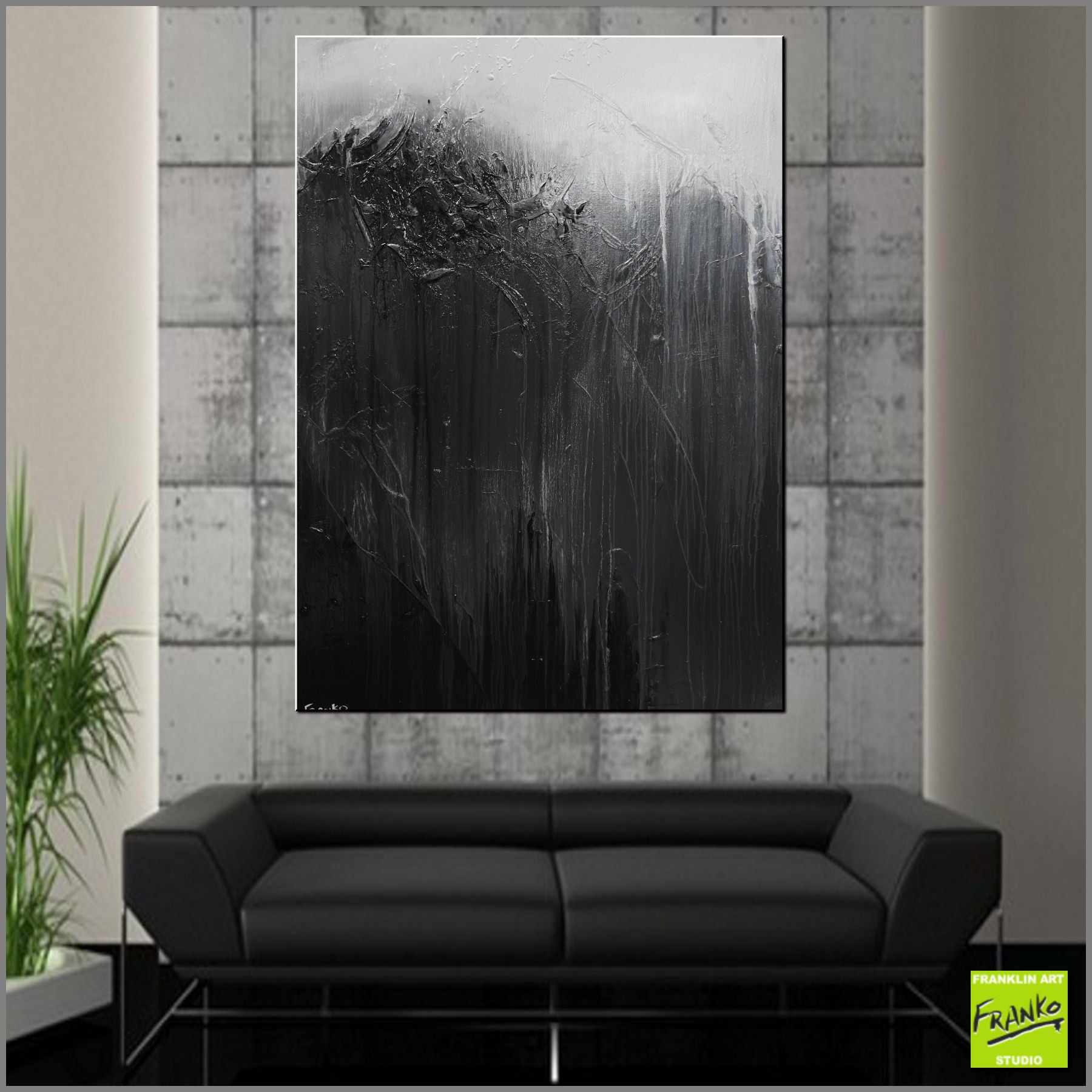 Dark 140cm x 100cm Black Grey Textured Abstract Painting (SOLD)-Abstract-[Franko_Artist]-[Australian_artist]-[Gold_Coast]-[Brisbane]-[modern]-[contemporary]-[original]-[Large_artwork]-[The_Block]-[Dream_Homes]-[ideas]-[Grand_Designs]-[Art_Lover]-Franklin Art Studio