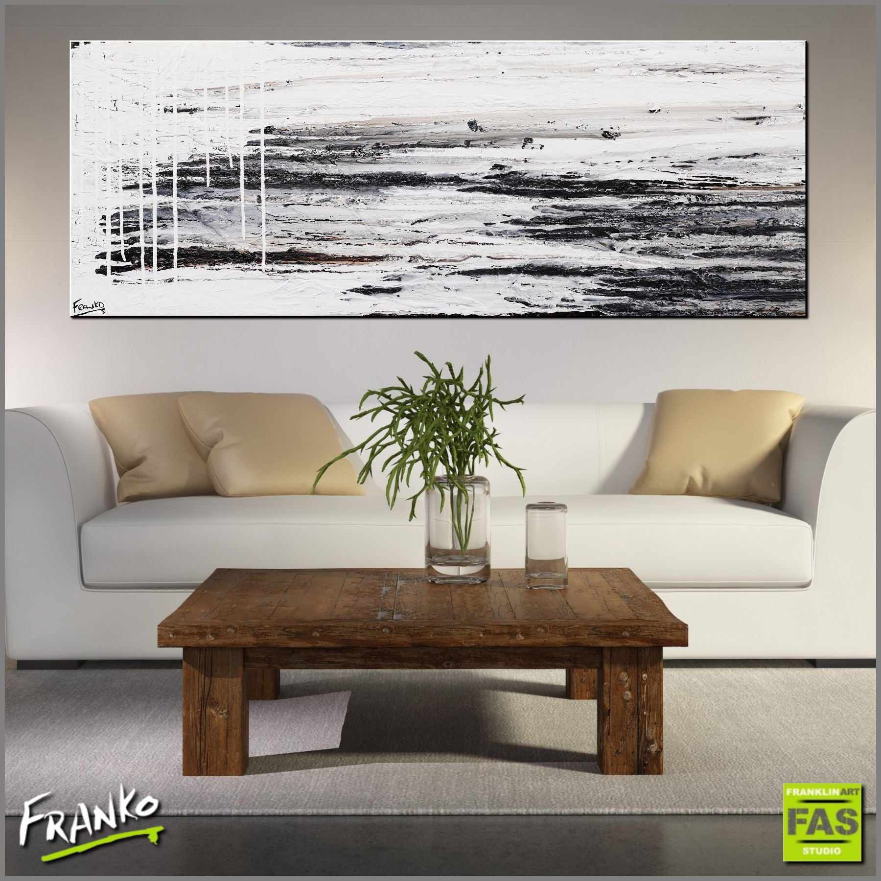 Decayed Jazz 160cm x 60cm White Black Abstract Painting (SOLD)-Abstract-[Franko_Artist]-[Australian_artist]-[Gold_Coast]-[Brisbane]-[modern]-[contemporary]-[original]-[Large_artwork]-[The_Block]-[Dream_Homes]-[ideas]-[Grand_Designs]-[Art_Lover]-Franklin Art Studio