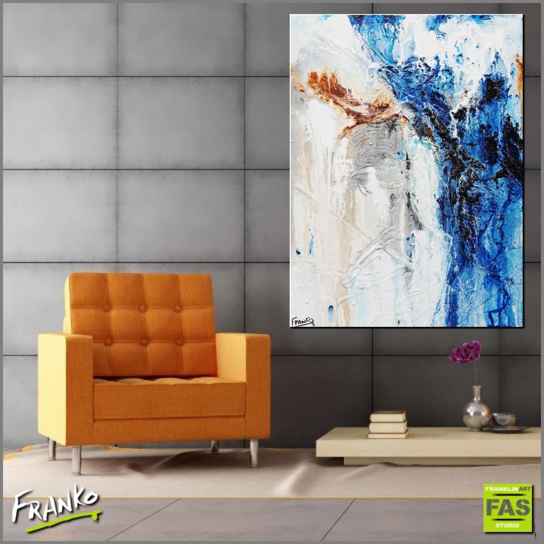Deep Blue Umber 75cm x 100cm White Blue Abstract Painting (SOLD)-Abstract-[Franko_Artist]-[Australian_artist]-[Gold_Coast]-[Brisbane]-[modern]-[contemporary]-[original]-[Large_artwork]-[The_Block]-[Dream_Homes]-[ideas]-[Grand_Designs]-[Art_Lover]-Franklin Art Studio