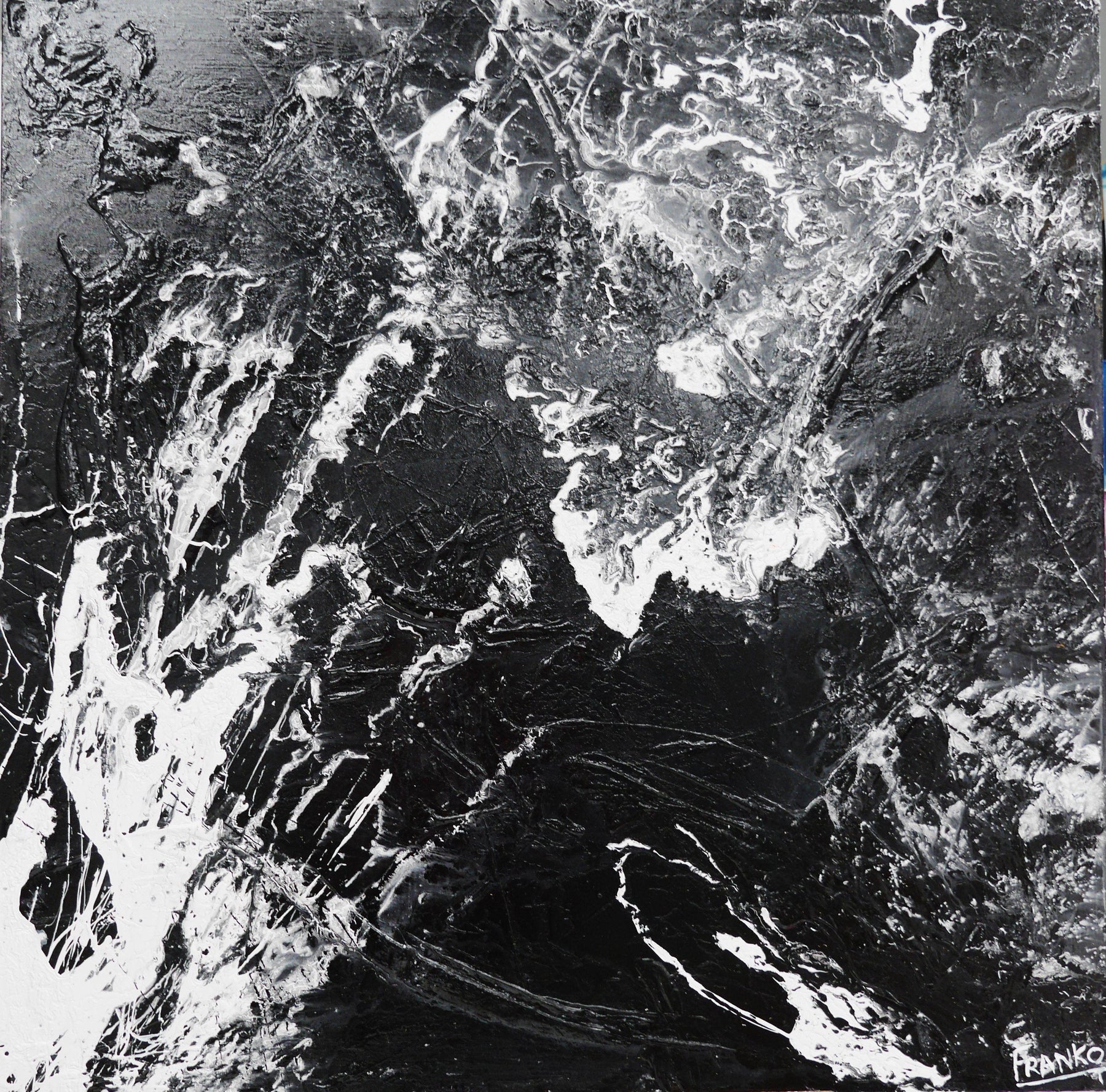 Deep Dark Nights 120cm x 120cm Black Abstract Painting (SOLD)-abstract-[Franko_Artist]-[Australian_artist]-[Gold_Coast]-[Brisbane]-[modern]-[contemporary]-[original]-[Large_artwork]-Franklin Art Studio
