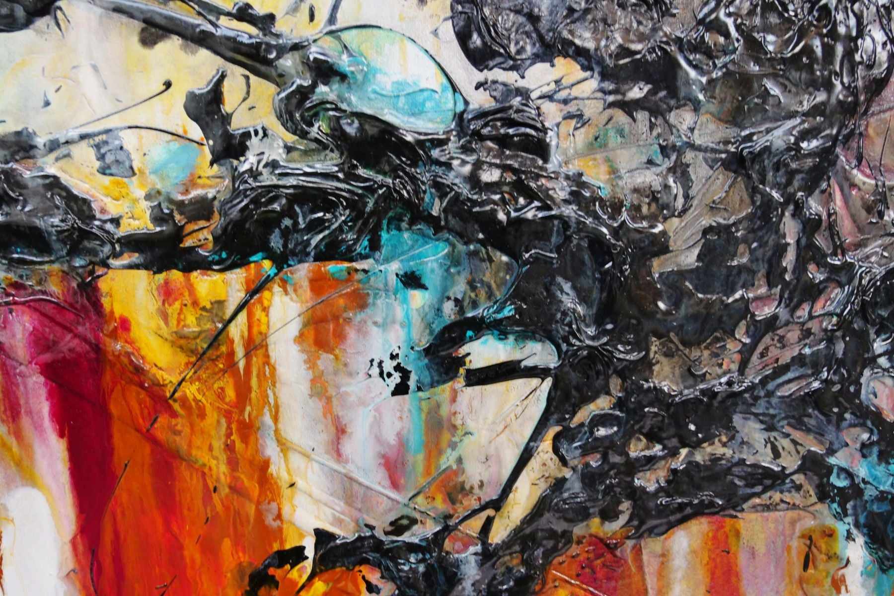 Deep Sienna Rush 160cm x 100cm White Sienna Textured Abstract Painting (SOLD)