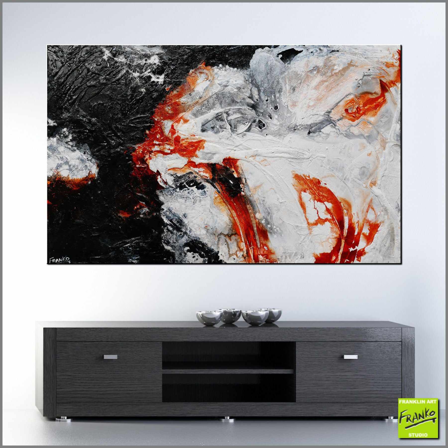 Deep Slate and Rust 160cm x 100cm White Black Rust Textured Abstract Painting (SOLD)-Abstract-[Franko_Artist]-[Australian_artist]-[Gold_Coast]-[Brisbane]-[modern]-[contemporary]-[original]-[Large_artwork]-[The_Block]-[Dream_Homes]-[ideas]-[Grand_Designs]-[Art_Lover]-Franklin Art Studio
