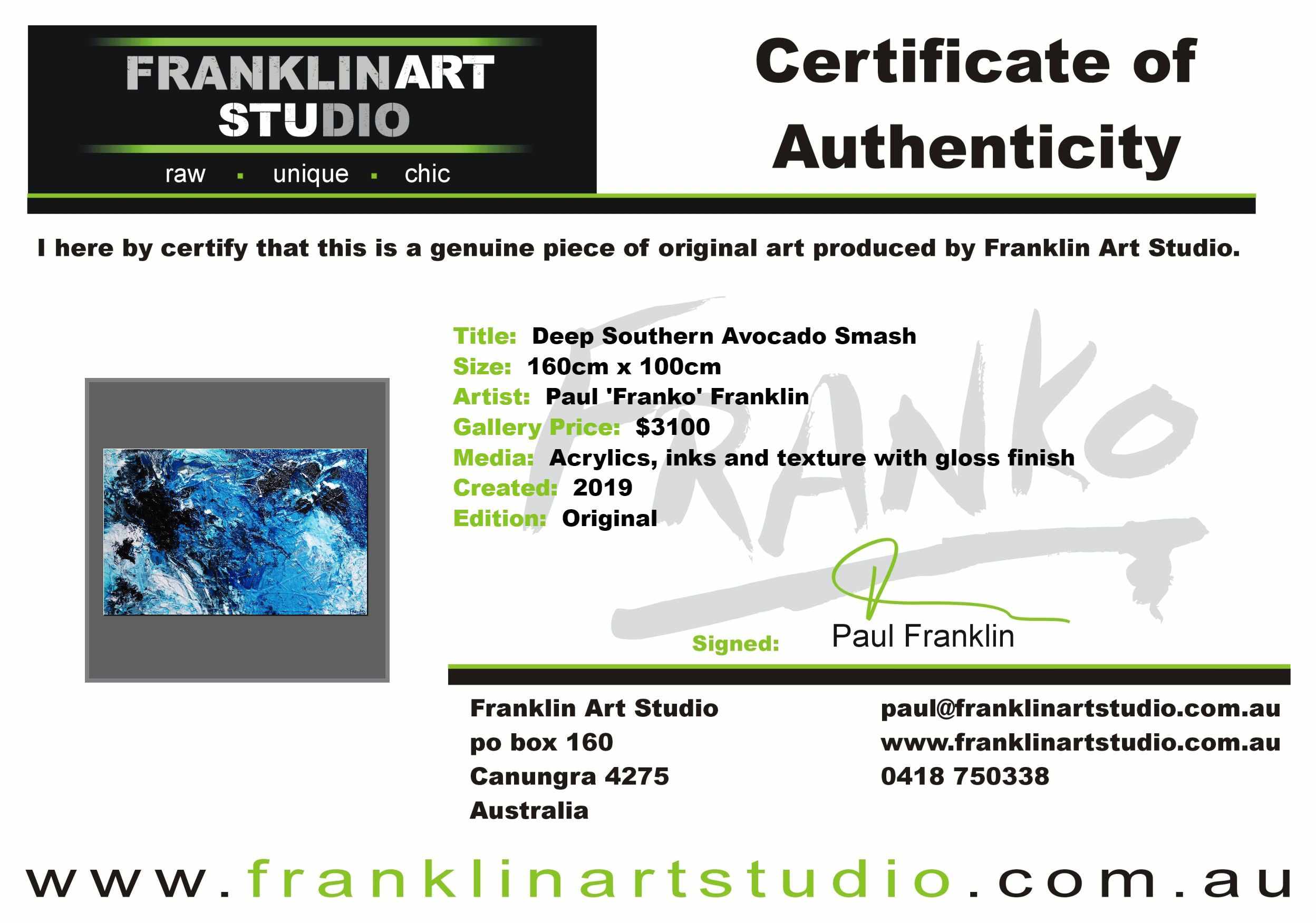 update alt-text with template Deep Southern Avocado Smash 160cm x 100cm Blue Black Textured Abstract Painting (SOLD)-abstract-[Franko_Artist]-[The_Block]-[Dream_Homes]-[ideas]- [Grand_Designs]-Franklin Art Studio