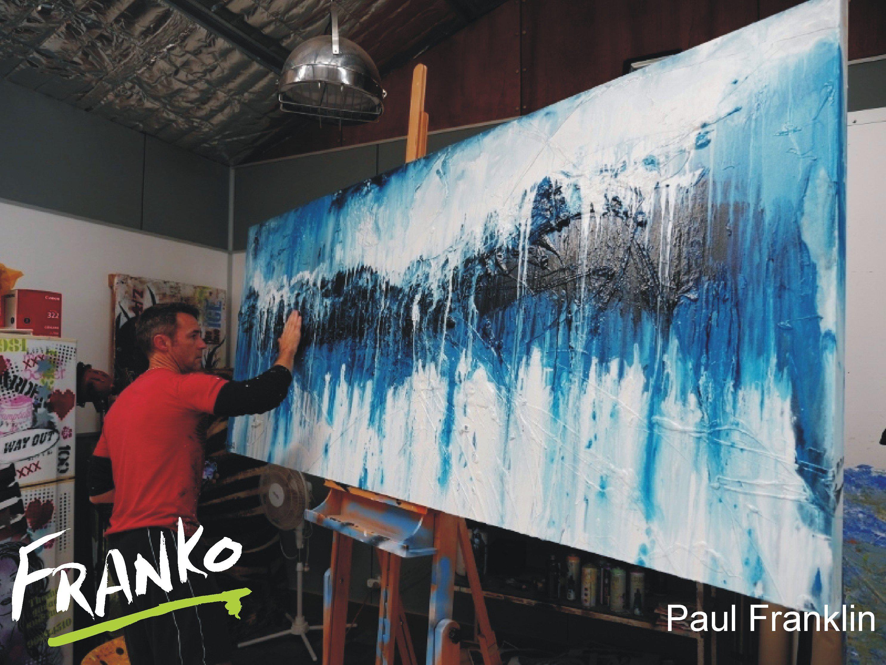 Denim Beauty 240cm x 100cm Blue Abstract Painting (SOLD)-abstract-[Franko_Artist]-[The_Block]-[Dream_Homes]-[ideas]- [Grand_Designs]-Franklin Art Studio