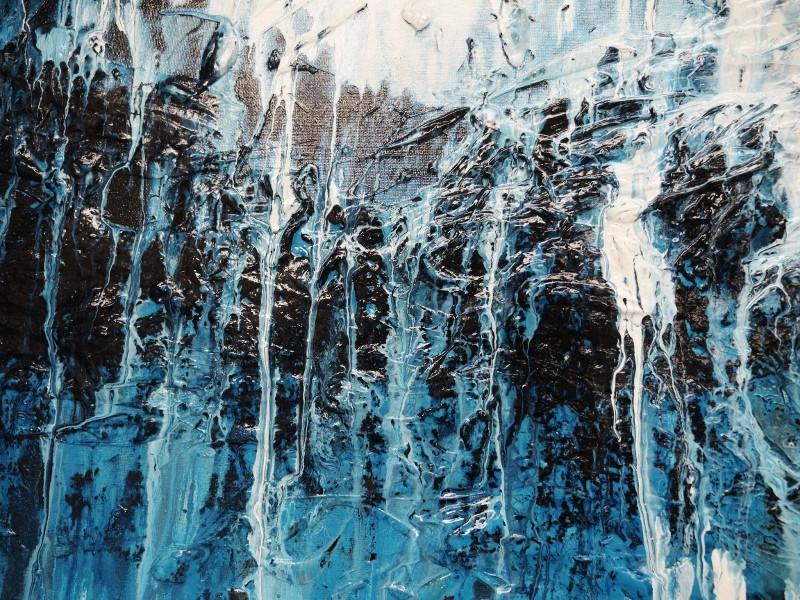 Denim Beauty 240cm x 100cm Blue Abstract Painting (SOLD)