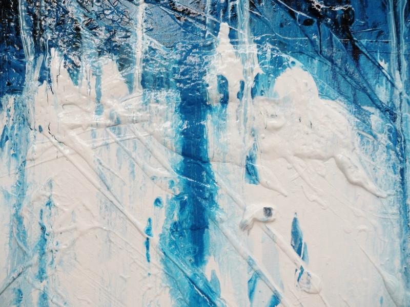 Denim Beauty 240cm x 100cm Blue Abstract Painting (SOLD)