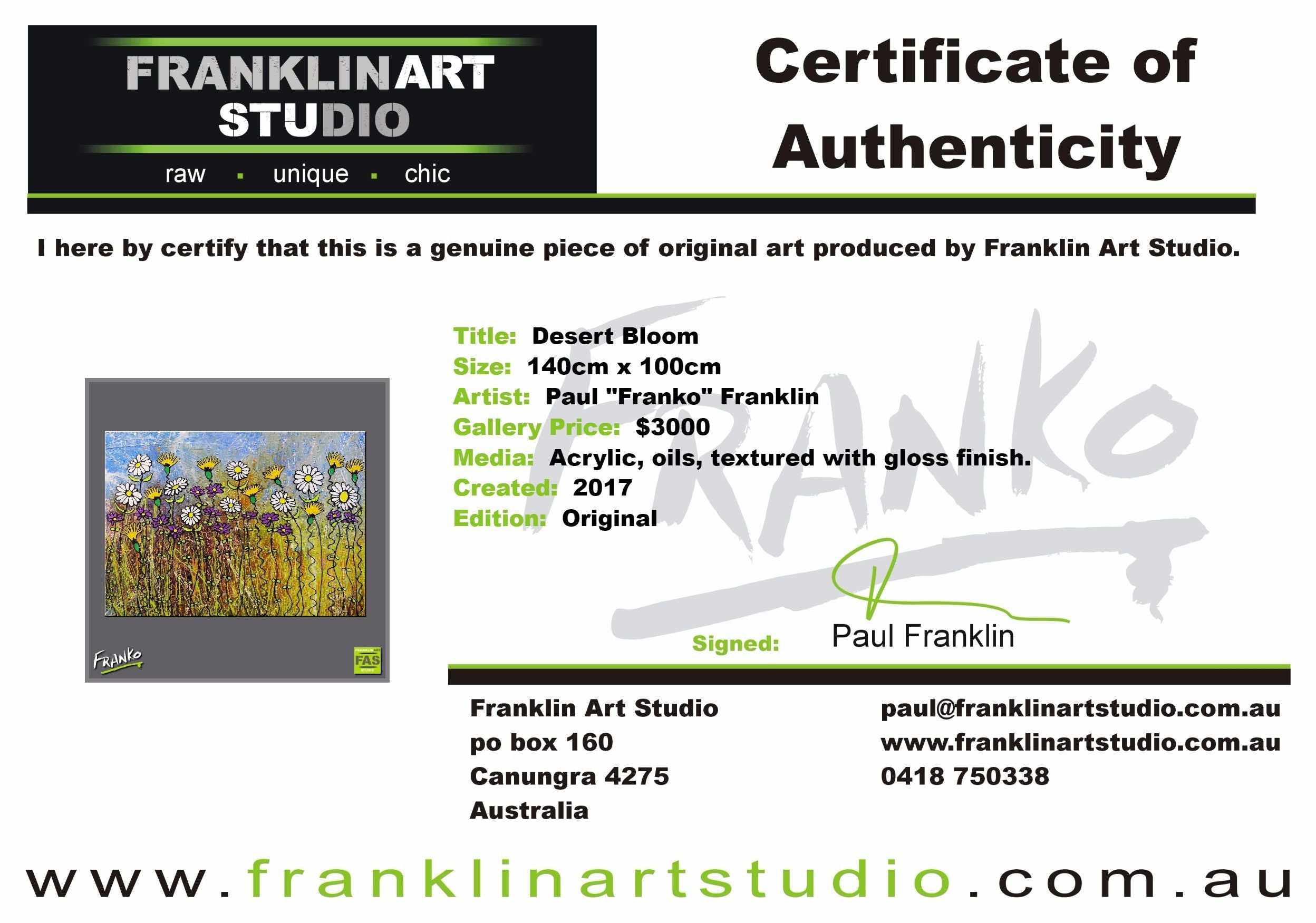 Desert Bloom 140cm x 100cm Flowers Painting (SOLD)-abstract realism-[Franko_Artist]-[The_Block]-[Dream_Homes]-[ideas]- [Grand_Designs]-Franklin Art Studio