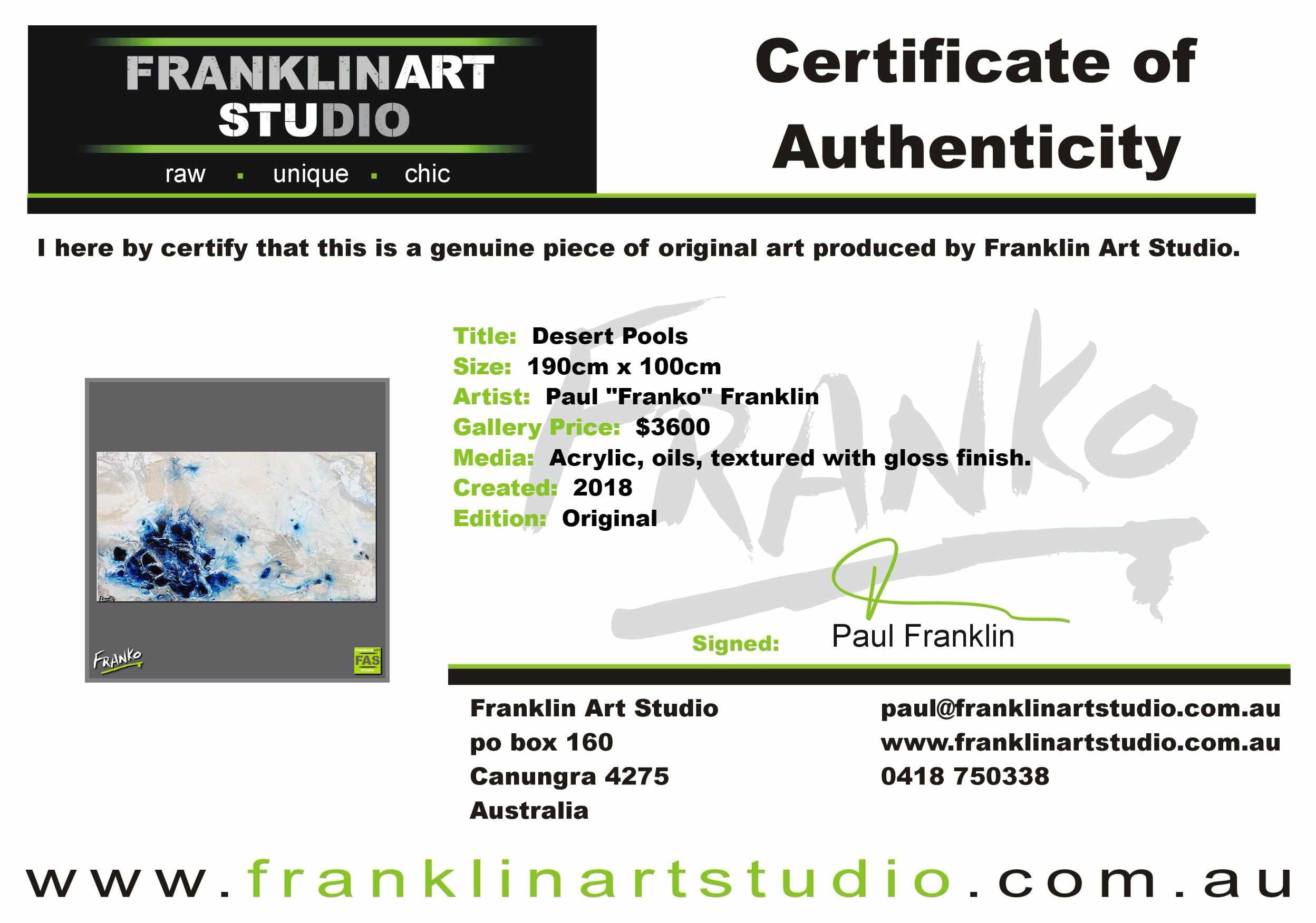 Desert Pools 190cm x 100cm Huge Blue White Abstract Painting (SOLD)-Abstract-[Franko_Artist]-[The_Block]-[Dream_Homes]-[ideas]-[Grand_Designs]-[Art_Lover]-Franklin Art Studio