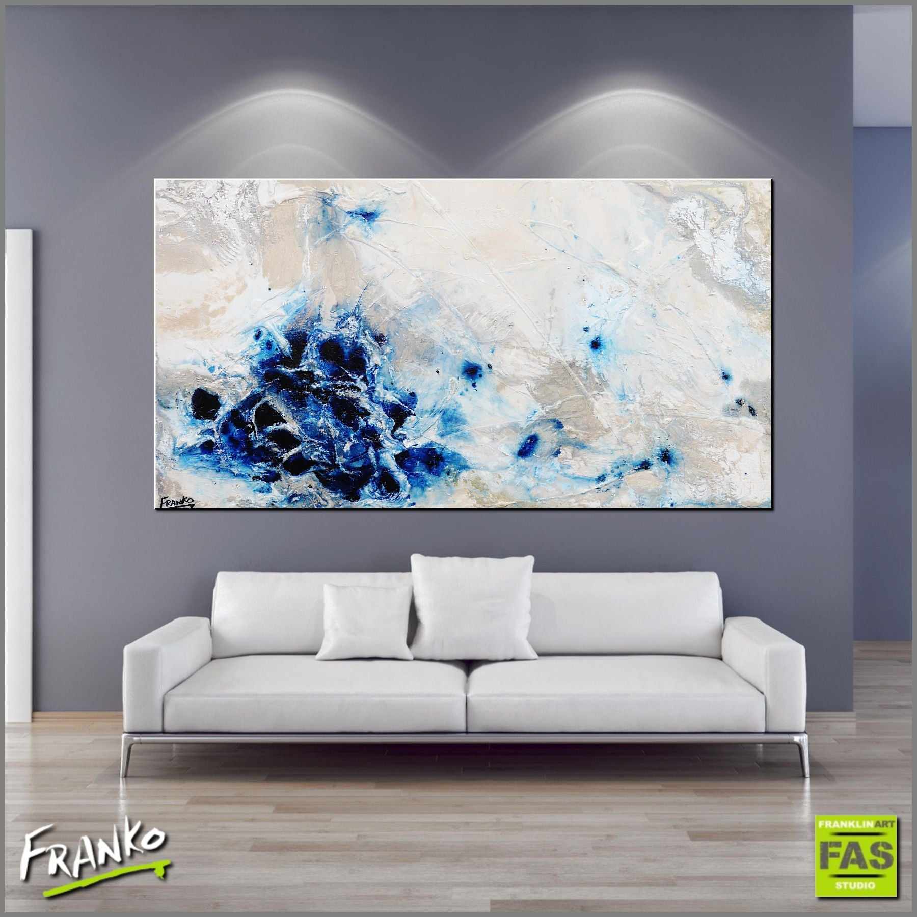 Desert Pools 190cm x 100cm Huge Blue White Abstract Painting (SOLD)-Abstract-[Franko_Artist]-[Australian_artist]-[Gold_Coast]-[Brisbane]-[modern]-[contemporary]-[original]-[Large_artwork]-[The_Block]-[Dream_Homes]-[ideas]-[Grand_Designs]-[Art_Lover]-Franklin Art Studio