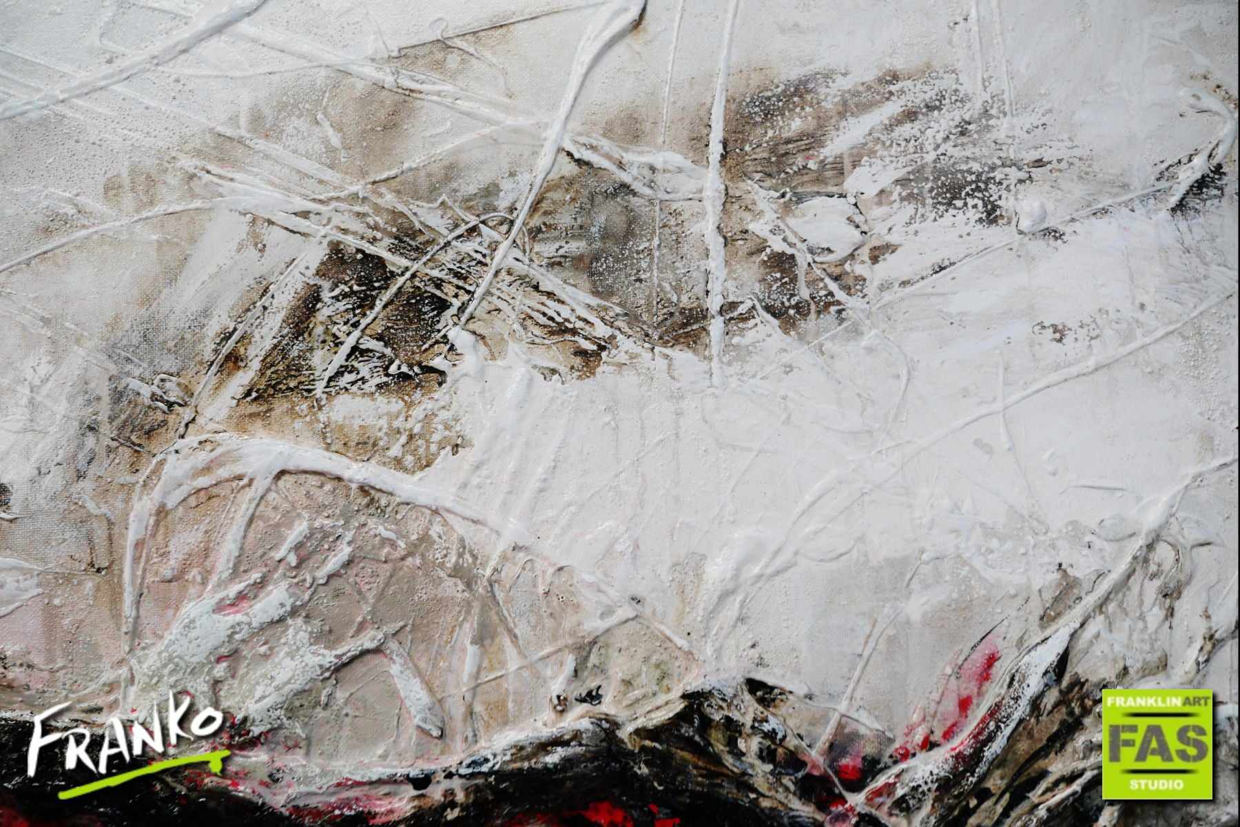 Devils Advocate 190cm x 100cm Red White Textured Abstract Painting (SOLD)