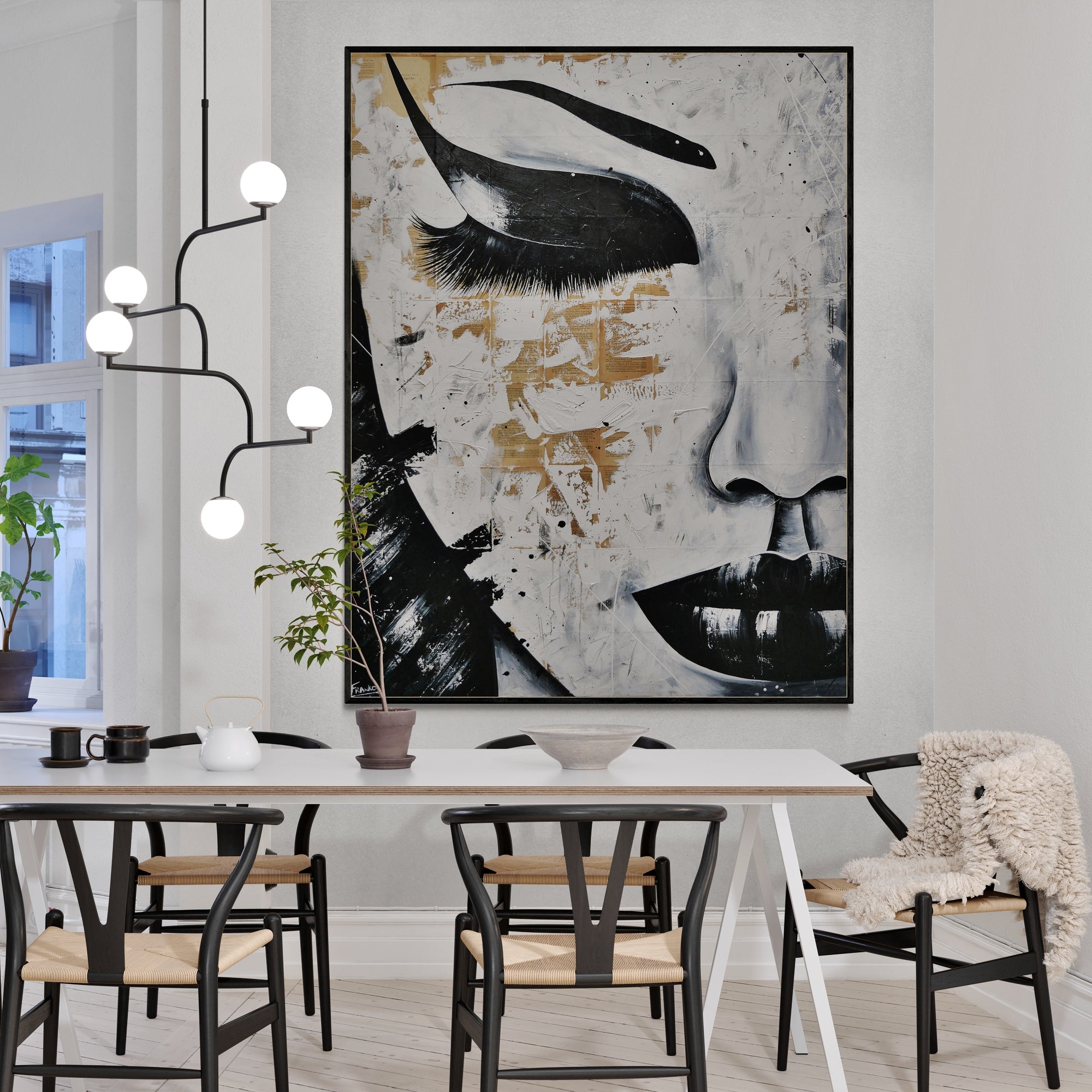 Solitude and Grace 140cm x 180cm Geisha Abstract Realism Book Club Painting (SOLD)-book club-[Franko_Artist]-[Australian_artist]-[Gold_Coast]-[Brisbane]-[modern]-[contemporary]-[original]-[Large_artwork]-[The_Block]-[Dream_Homes]-[ideas]-[Grand_Designs]-[Art_Lover]-Franklin Art Studio