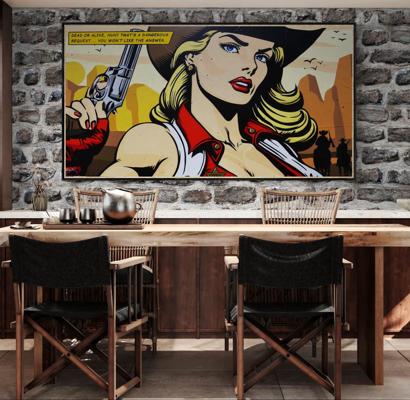 Dangerous Requests 190cm x 100cm Cowgirl Classic Pop Art Painting