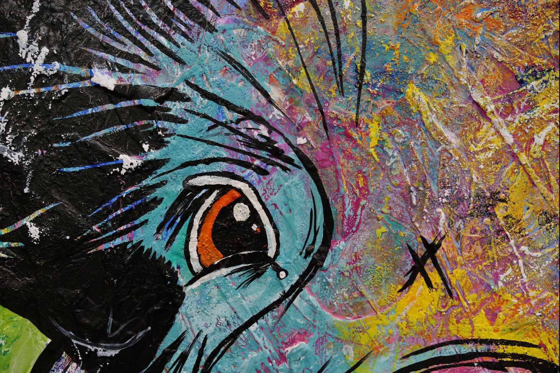 Don Junior 100cm x 100cm Pig Textured Abstract Realism Painting (SOLD)