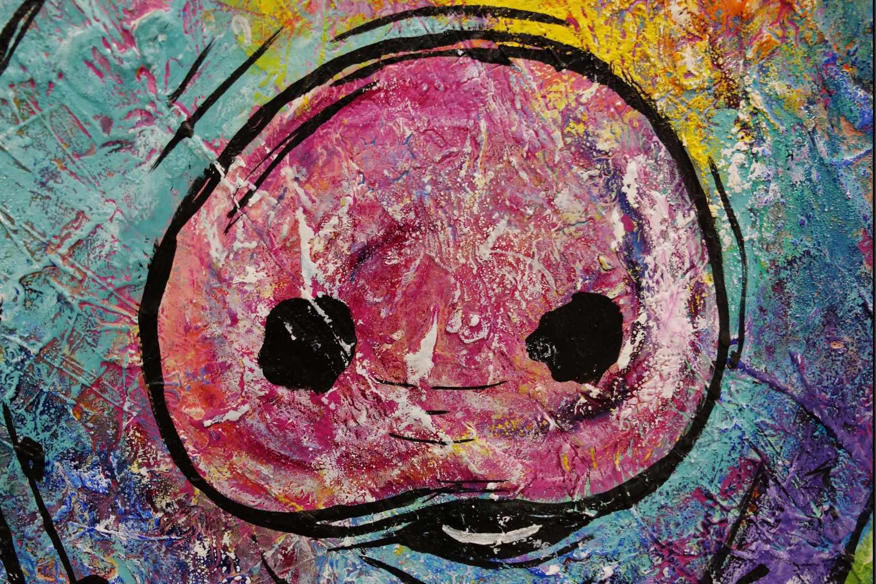 Don Junior 100cm x 100cm Pig Textured Abstract Realism Painting (SOLD)-abstract realism-[Franko]-[Artist]-[Australia]-[Painting]-Franklin Art Studio