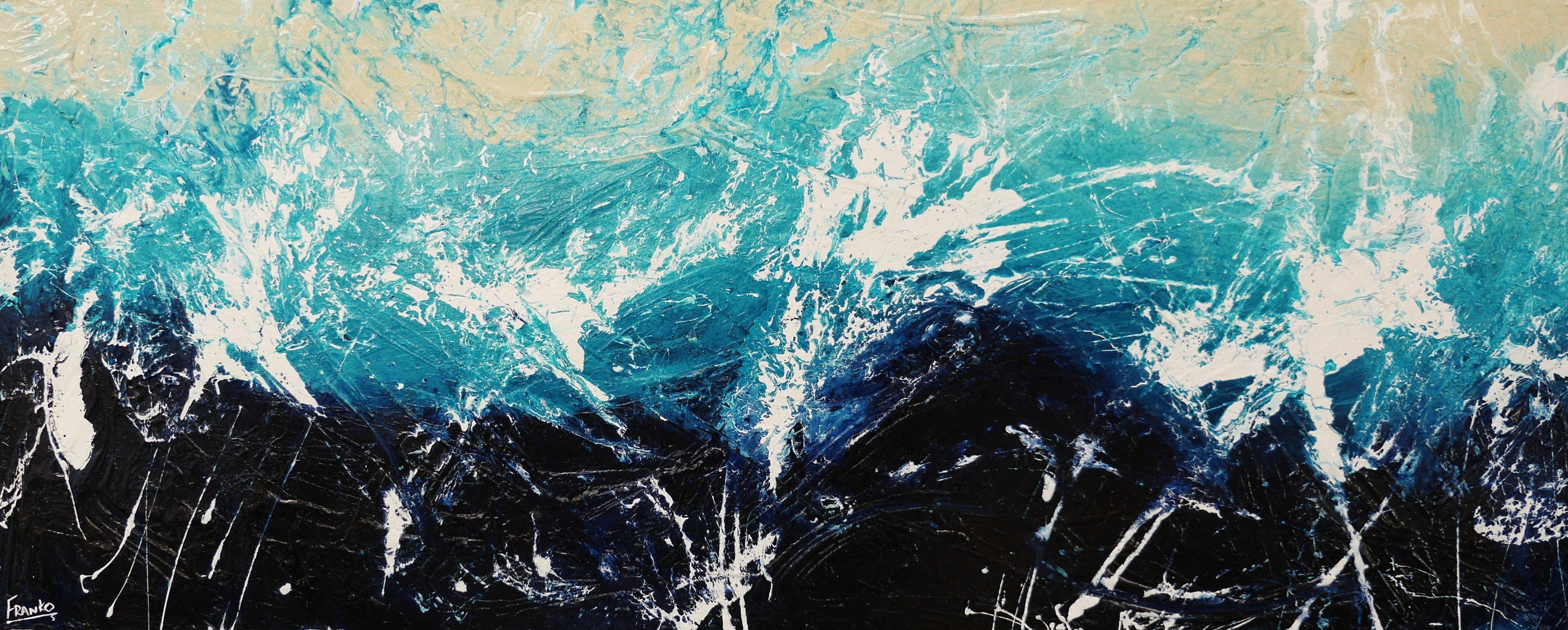 Drift 240cm x 100cm Blue White Cream Textured Abstract Painting (SOLD)-Abstract-[Franko_Artist]-[Australian_artist]-[Gold_Coast]-[Brisbane]-[modern]-[contemporary]-[original]-[Large_artwork]-Franklin Art Studio
