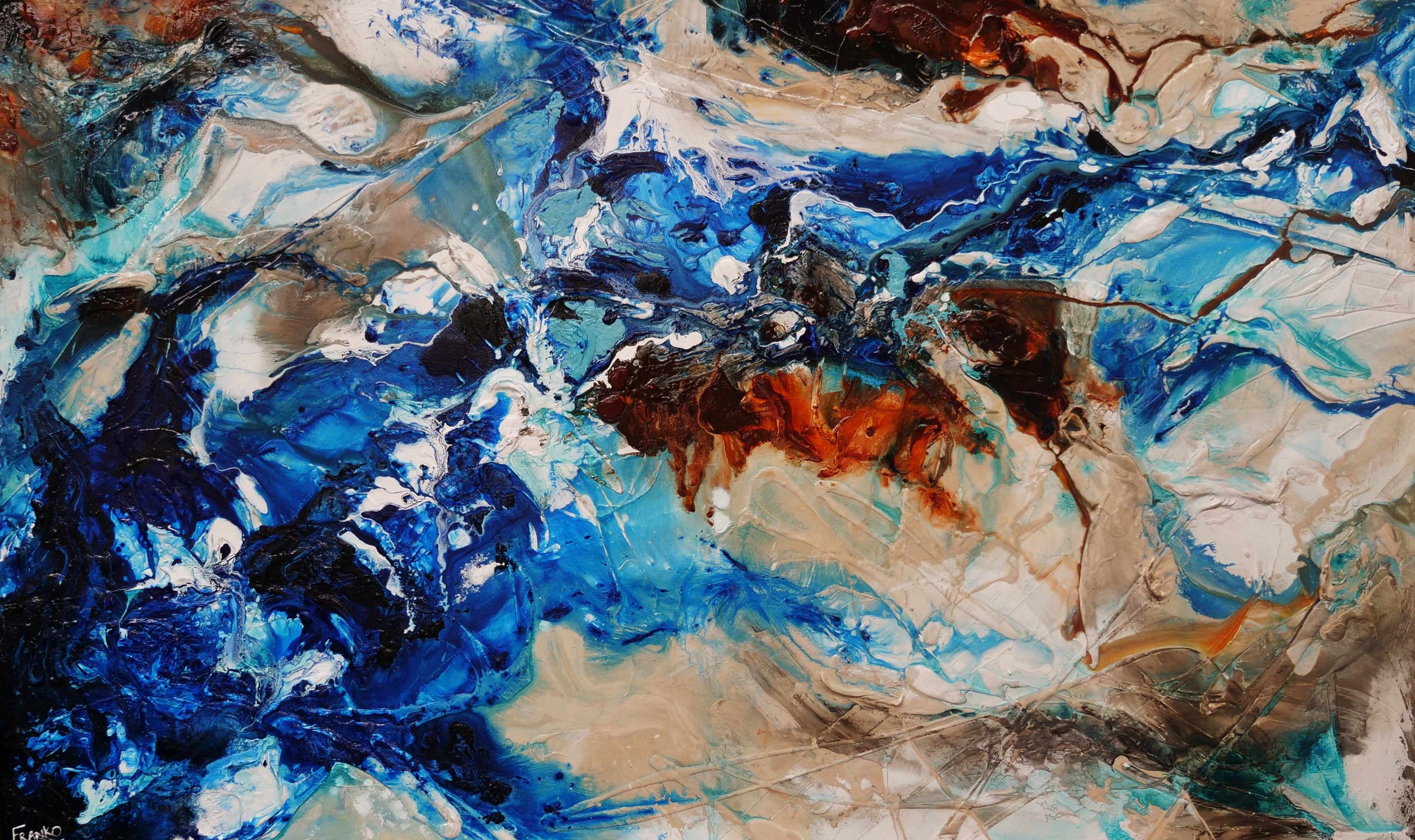 Drifting Grace 250cm x 150cm Blue White Textured Abstract Painting (SOLD)-Abstract-[Franko_Artist]-[Australian_artist]-[Gold_Coast]-[Brisbane]-[modern]-[contemporary]-[original]-[Large_artwork]-Franklin Art Studio