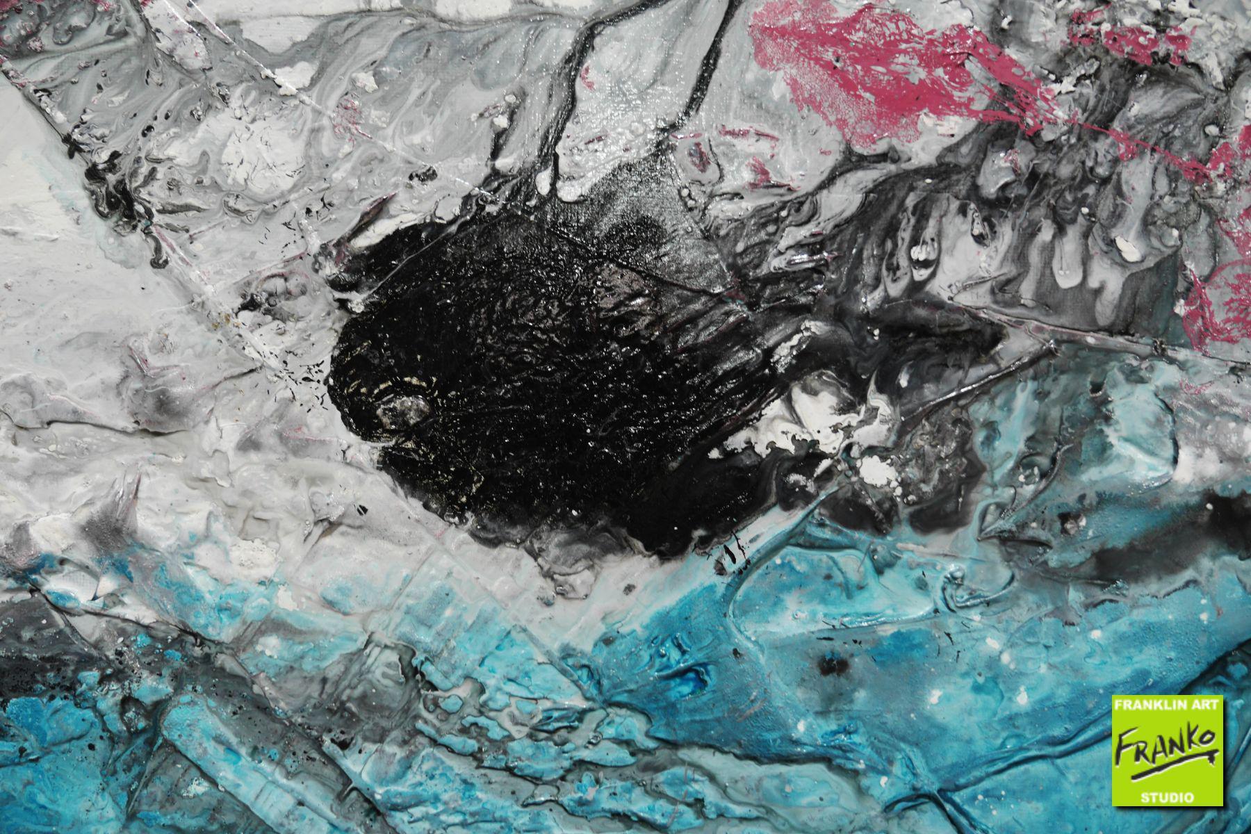 Dusky Teal 160cm x 60cm Teal Textured Abstract Painting (SOLD)
