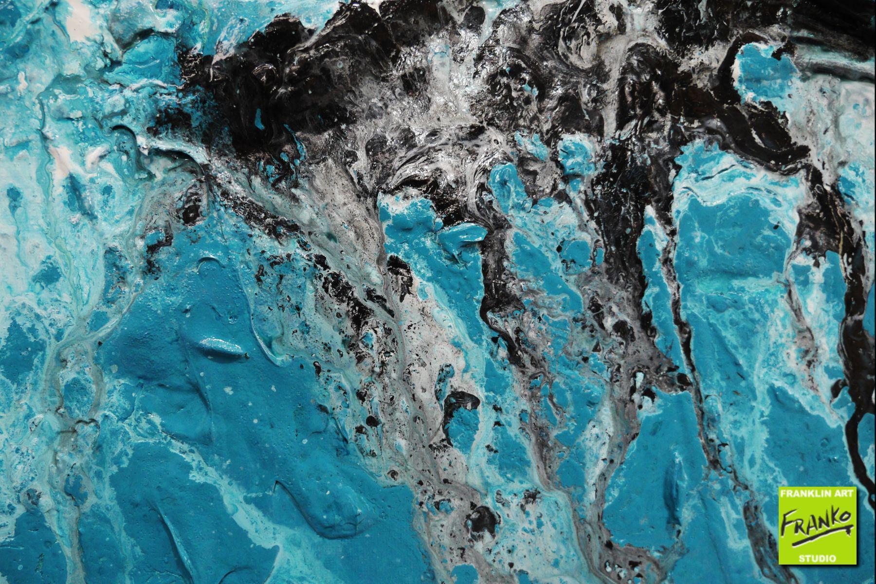 Dusky Teal 160cm x 60cm Teal Textured Abstract Painting (SOLD)