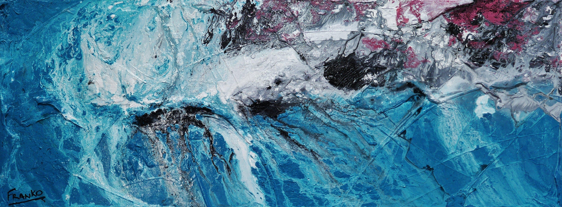 Dusky Teal 160cm x 60cm Teal Textured Abstract Painting (SOLD)-Abstract-[Franko_Artist]-[Australian_artist]-[Gold_Coast]-[Brisbane]-[modern]-[contemporary]-[original]-[Large_artwork]-Franklin Art Studio