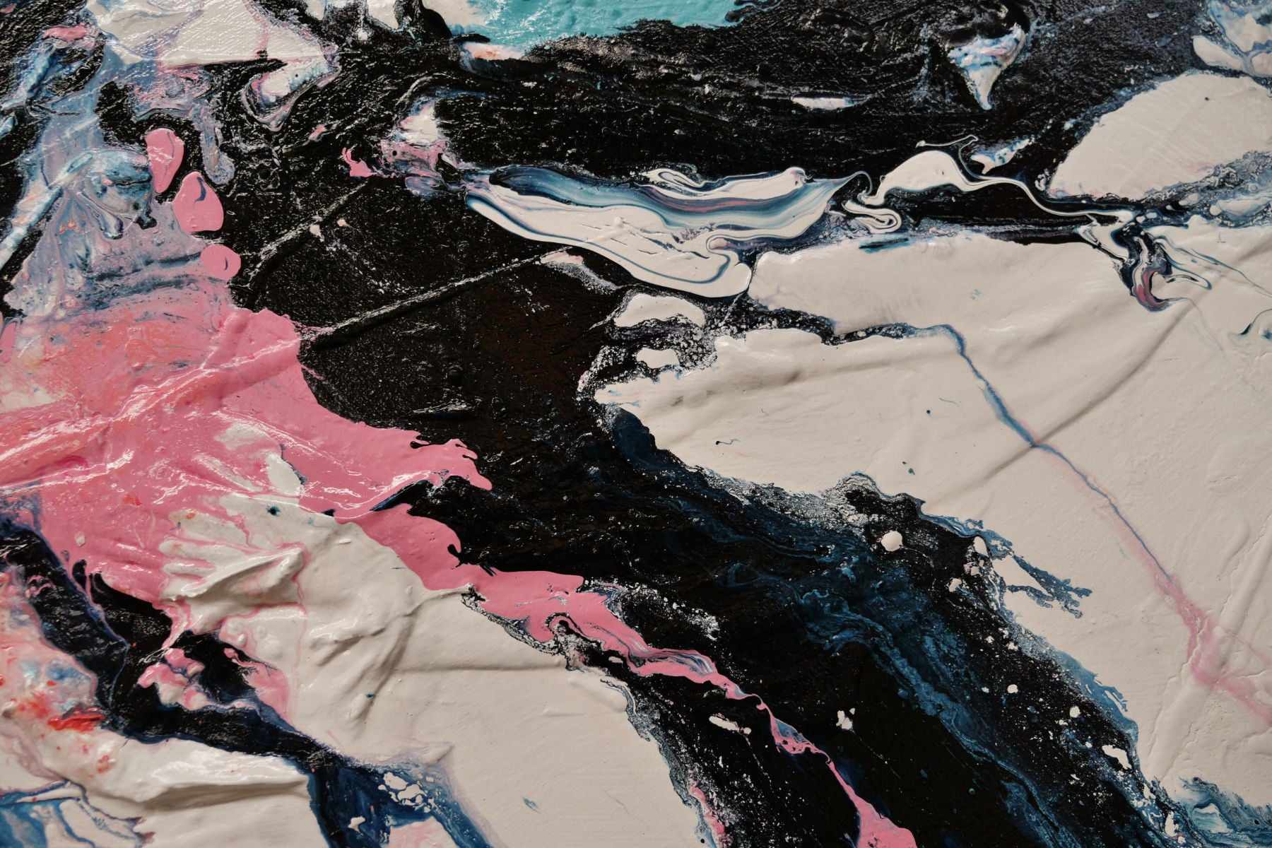 Dusty Midnight 200cm x 80cm White Pink Navy Textured Abstract Painting (SOLD)