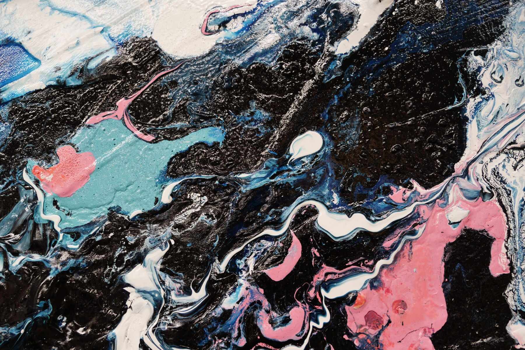 Dusty Midnight 200cm x 80cm White Pink Navy Textured Abstract Painting (SOLD)