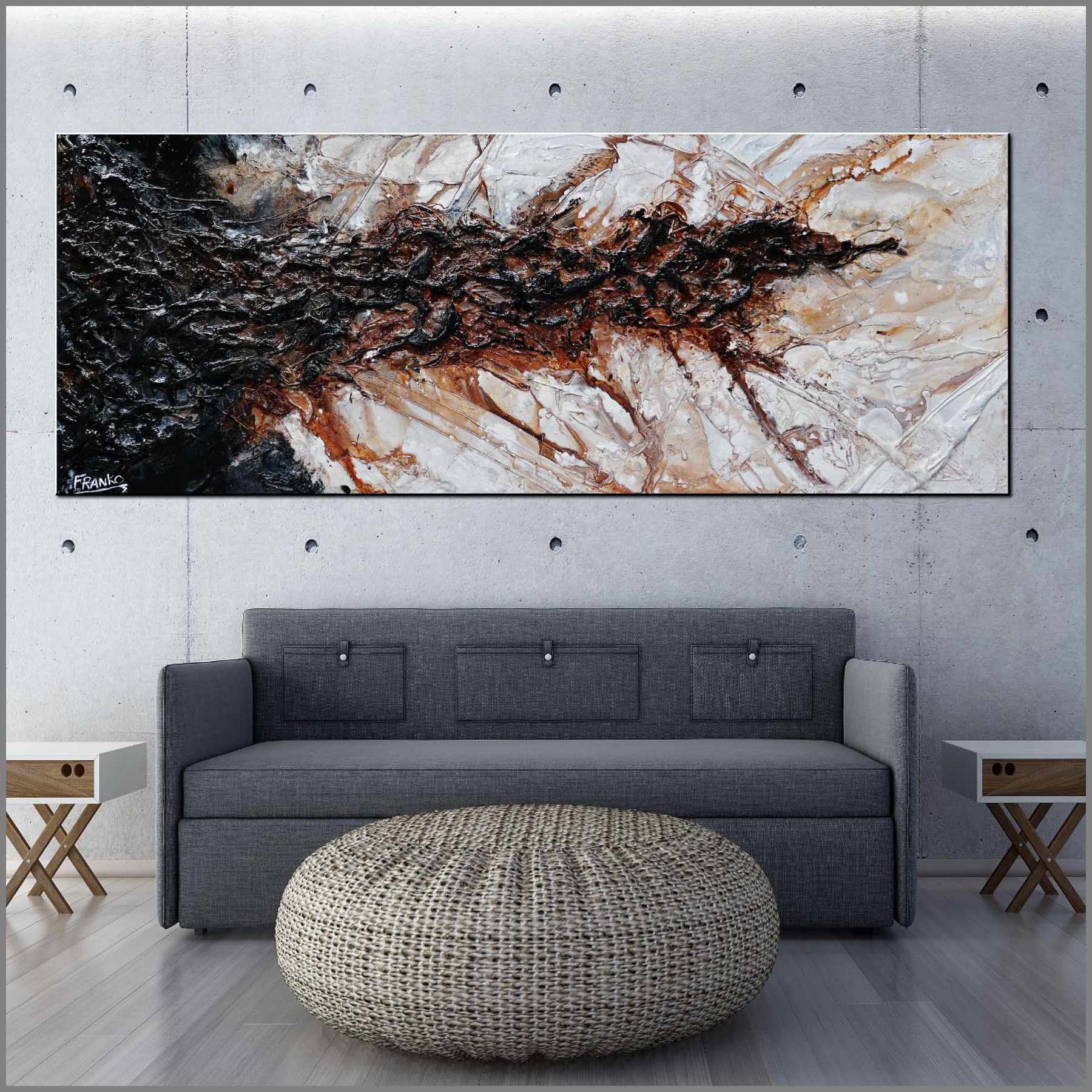 Earth 160cm x 60cm Blue Brown Textured Abstract Painting (SOLD)-Abstract-[Franko_Artist]-[Australian_artist]-[Gold_Coast]-[Brisbane]-[modern]-[contemporary]-[original]-[Large_artwork]-[The_Block]-[Dream_Homes]-[ideas]-[Grand_Designs]-[Art_Lover]-Franklin Art Studio