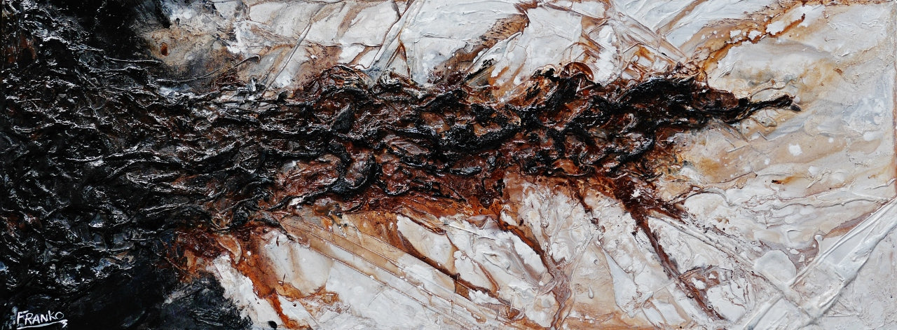 Earth 160cm x 60cm Blue Brown Textured Abstract Painting (SOLD)-Abstract-[Franko_Artist]-[Australian_artist]-[Gold_Coast]-[Brisbane]-[modern]-[contemporary]-[original]-[Large_artwork]-Franklin Art Studio