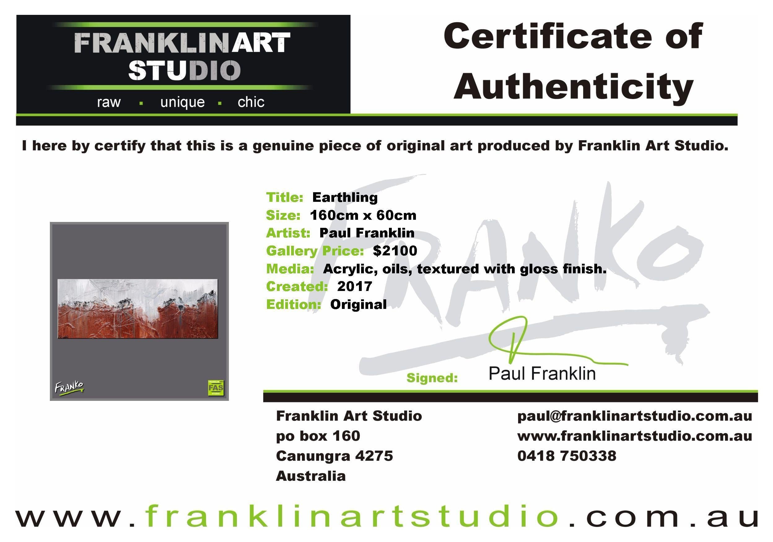 Earthling 160cm x 60cm Brown Abstract Painting (SOLD)-abstract-[Franko_Artist]-[The_Block]-[Dream_Homes]-[ideas]-[Grand_Designs]-[Art_Lover]-Franklin Art Studio