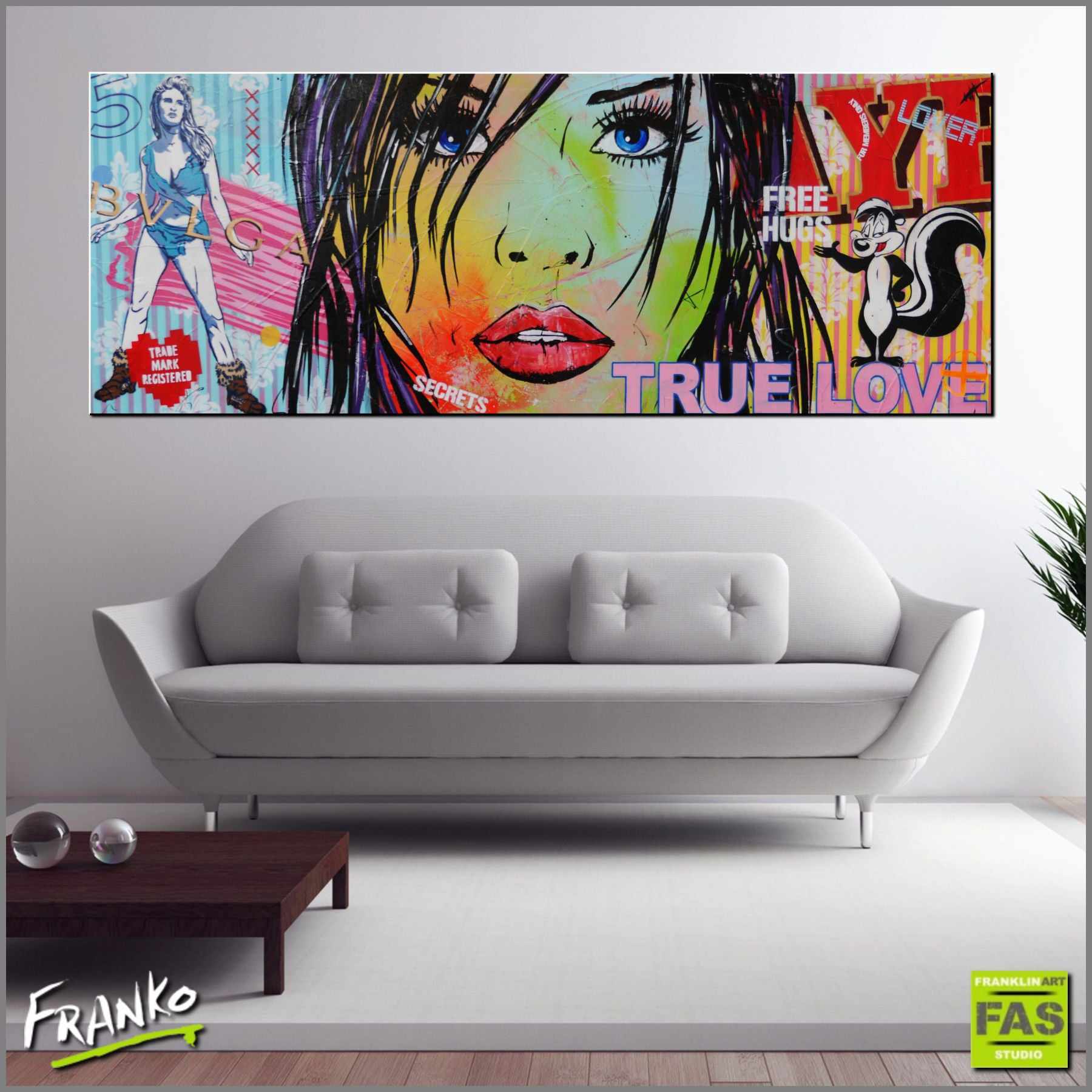 Echoes 160cm x 60cm Gorgeous girl Pop Art Painting (SOLD)-urban pop-[Franko_Artist]-[Australian_artist]-[Gold_Coast]-[Brisbane]-[modern]-[contemporary]-[original]-[Large_artwork]-[The_Block]-[Dream_Homes]-[ideas]-[Grand_Designs]-[Art_Lover]-Franklin Art Studio