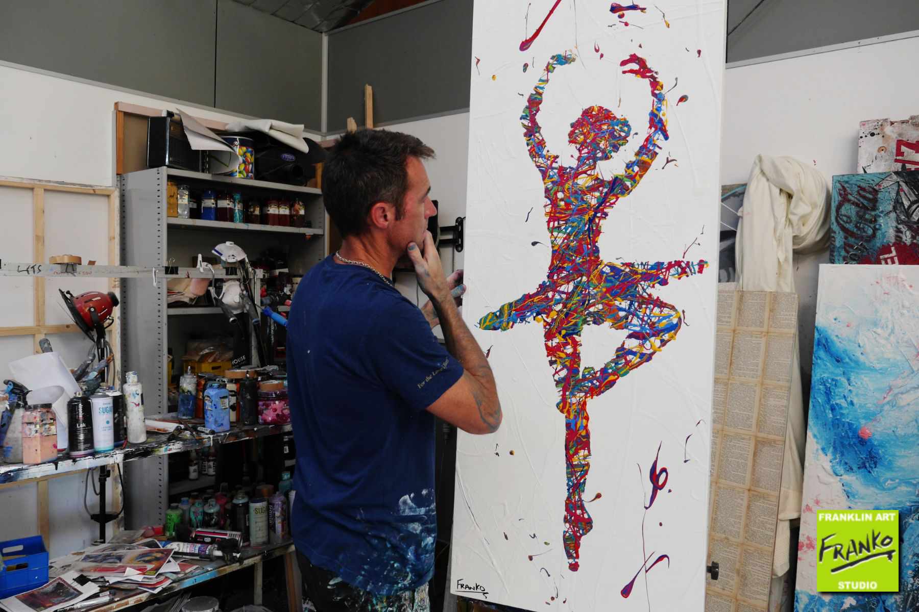Elegance 160cm x 60cm Ballerina Urban Pop Art Painting (SOLD)-urban pop-[Franko_Artist]-[The_Block]-[Dream_Homes]-[ideas]- [Grand_Designs]-Franklin Art Studio