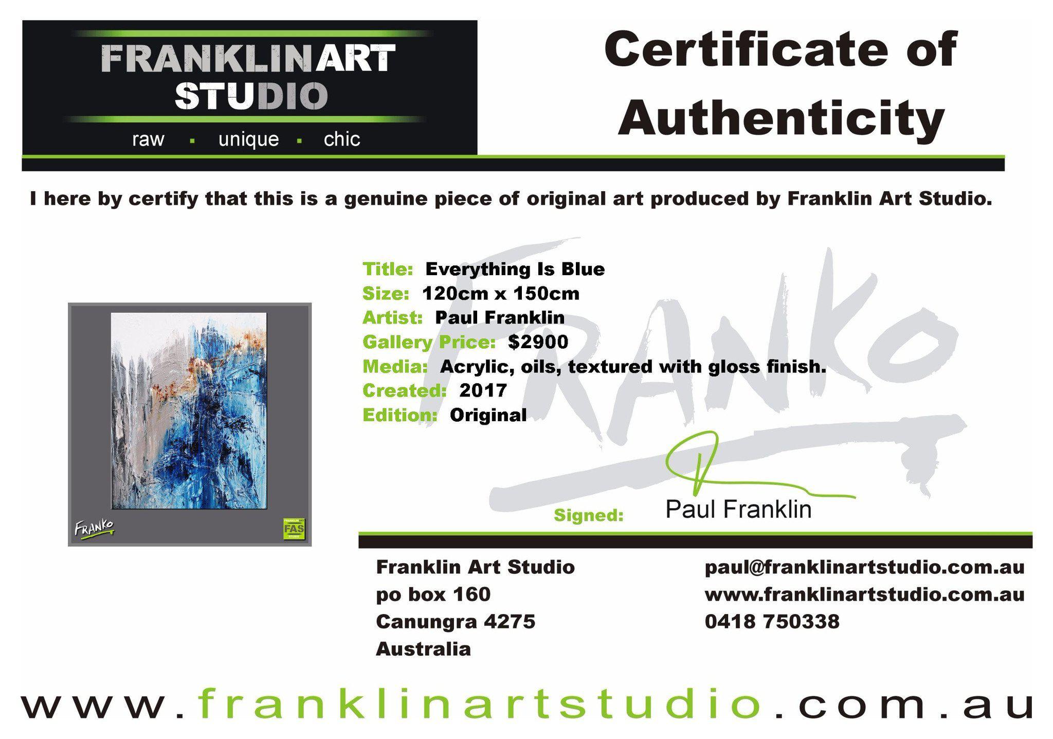 Everything Is Blue 120cm x 150cm Blue Abstract Painting (SOLD)-abstract-[Franko_Artist]-[The_Block]-[Dream_Homes]-[ideas]-[Grand_Designs]-[Art_Lover]-Franklin Art Studio
