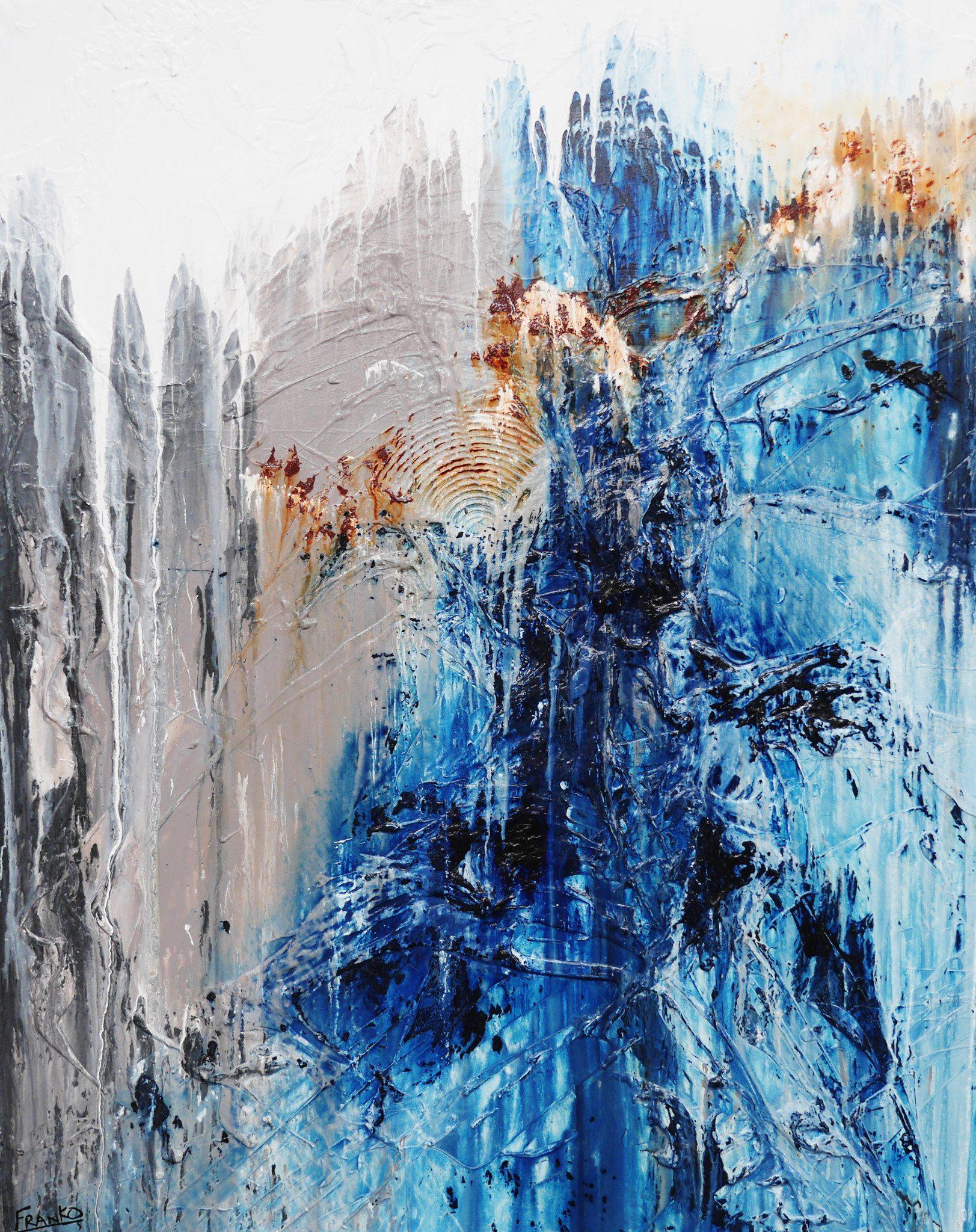 Everything Is Blue 120cm x 150cm Blue Abstract Painting (SOLD)-abstract-[Franko_Artist]-[Australian_artist]-[Gold_Coast]-[Brisbane]-[modern]-[contemporary]-[original]-[Large_artwork]-Franklin Art Studio