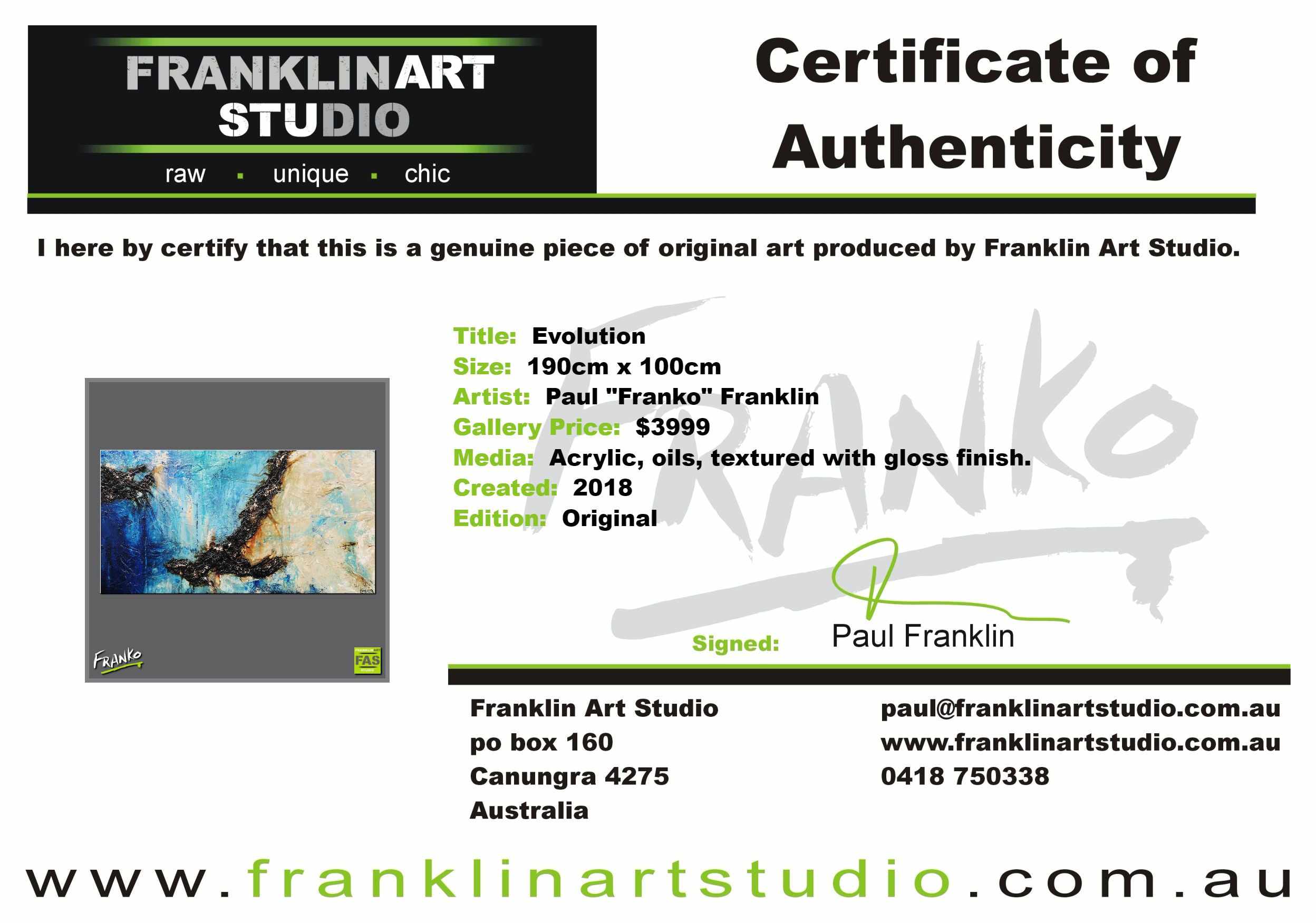 Evolution 190cm x 100cm Blue Creme Abstract Painting (SOLD)-Abstract-[Franko_Artist]-[The_Block]-[Dream_Homes]-[ideas]-[Grand_Designs]-[Art_Lover]-Franklin Art Studio