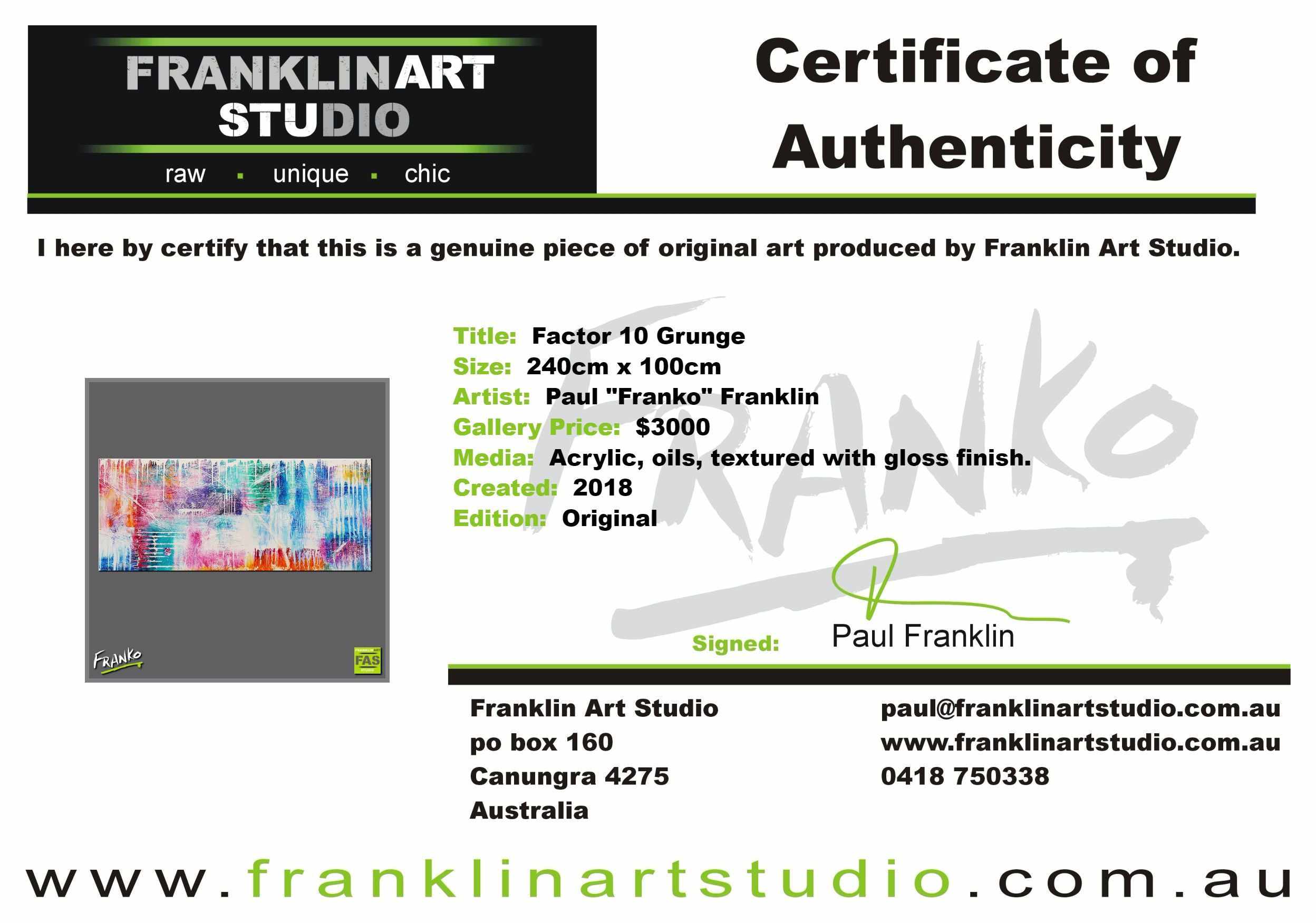 Factor 10 Grunge 240cm x 100cm Colourful Abstract Painting (SOLD)-Abstract-[Franko_Artist]-[The_Block]-[Dream_Homes]-[ideas]-[Grand_Designs]-[Art_Lover]-Franklin Art Studio