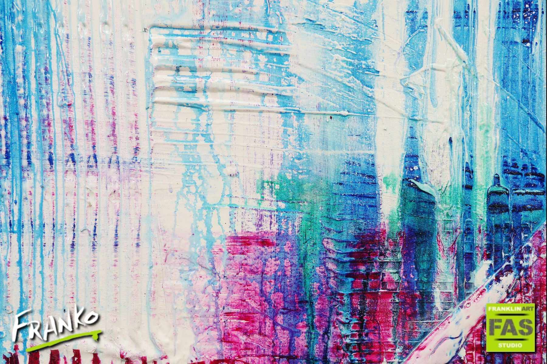 Factor 10 Grunge 240cm x 100cm Colourful Abstract Painting (SOLD)-Abstract-[Franko]-[Artist]-[Australia]-[Painting]-Franklin Art Studio