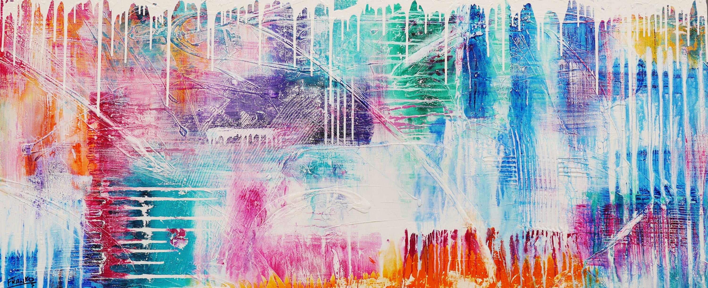 Factor 10 Grunge 240cm x 100cm Colourful Abstract Painting (SOLD)-Abstract-[Franko_Artist]-[Australian_artist]-[Gold_Coast]-[Brisbane]-[modern]-[contemporary]-[original]-[Large_artwork]-Franklin Art Studio