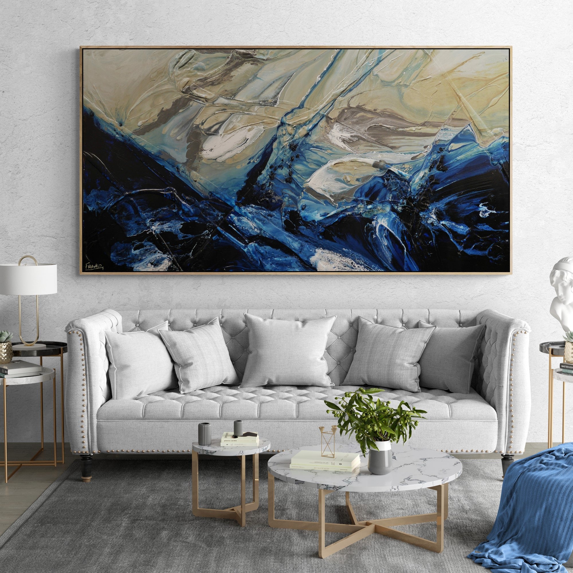 Stay and Wander 190cm x 100cm Grey Blue White Textured Abstract Painting (SOLD)-Abstract-[Franko_Artist]-[Australian_artist]-[Gold_Coast]-[Brisbane]-[modern]-[contemporary]-[original]-[Large_artwork]-[The_Block]-[Dream_Homes]-[ideas]-[Grand_Designs]-[Art_Lover]-Franklin Art Studio