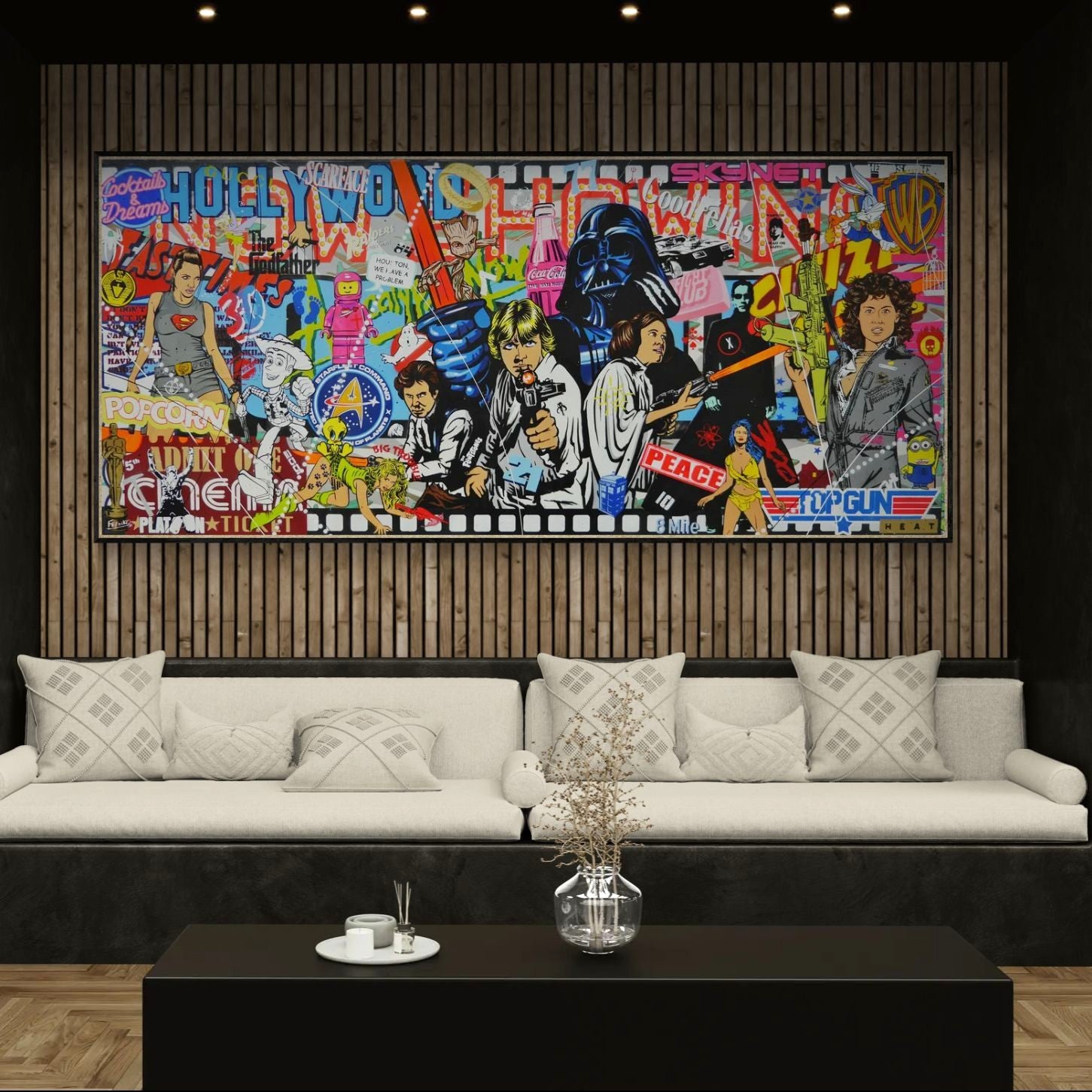 Cineverse 270cm x 120cm Textured Urban Pop Art Painting (SOLD)