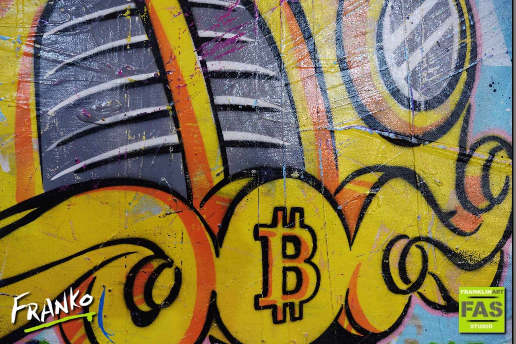 Fast Getaway 160cm x 100cm Richie Rich Bitcoin (SOLD)